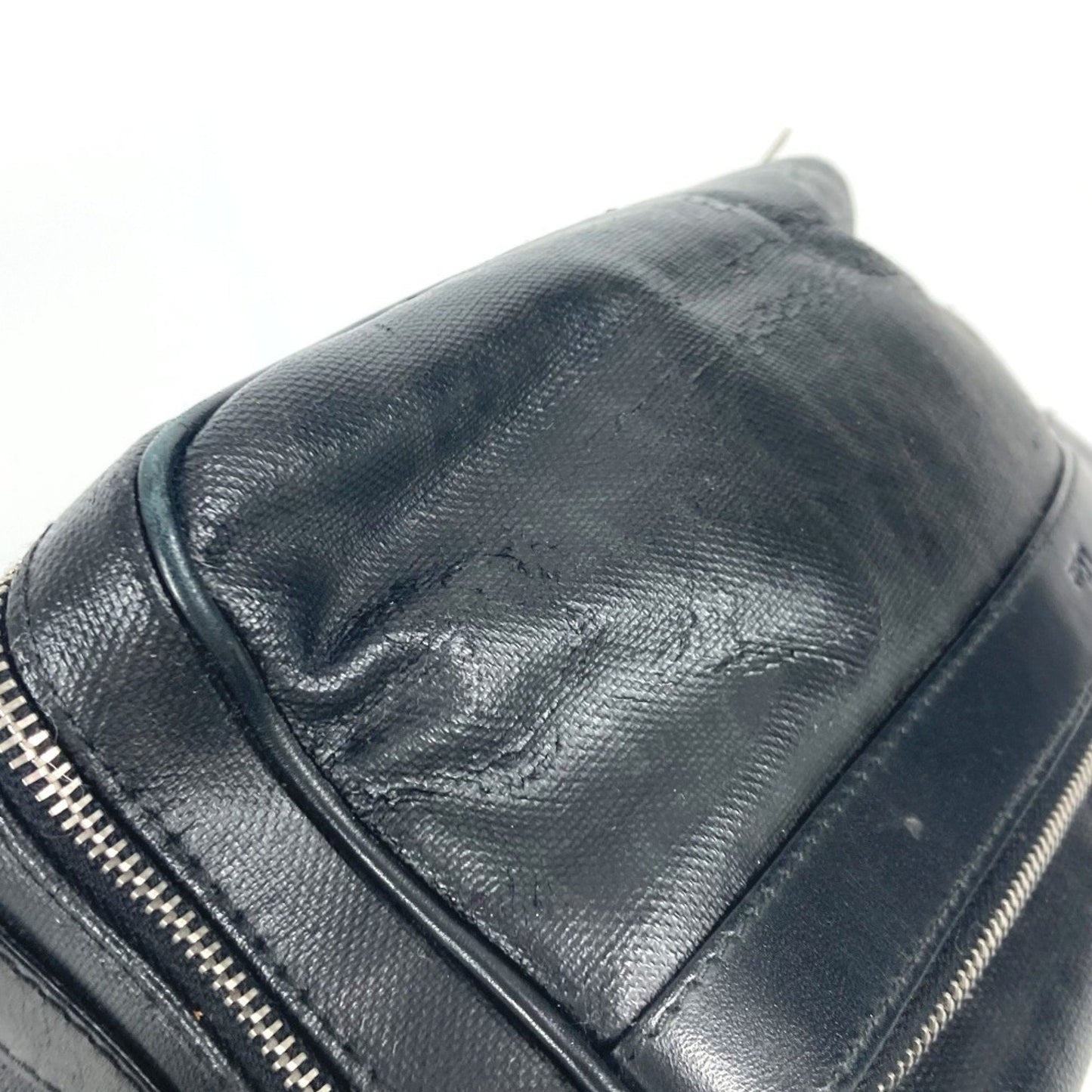 Christian Dior Dior Trotter Logo Pouch Clutch Bag Second Leather Coated Canvas Men's Black