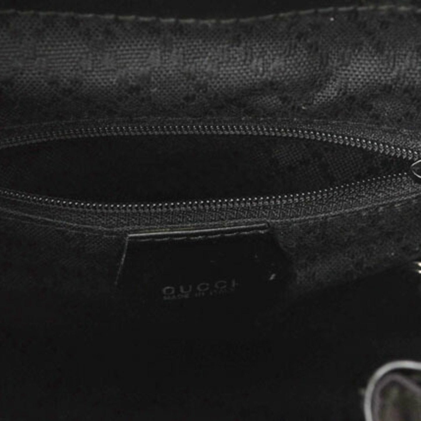 GUCCI Bamboo Backpack Canvas Leather Black