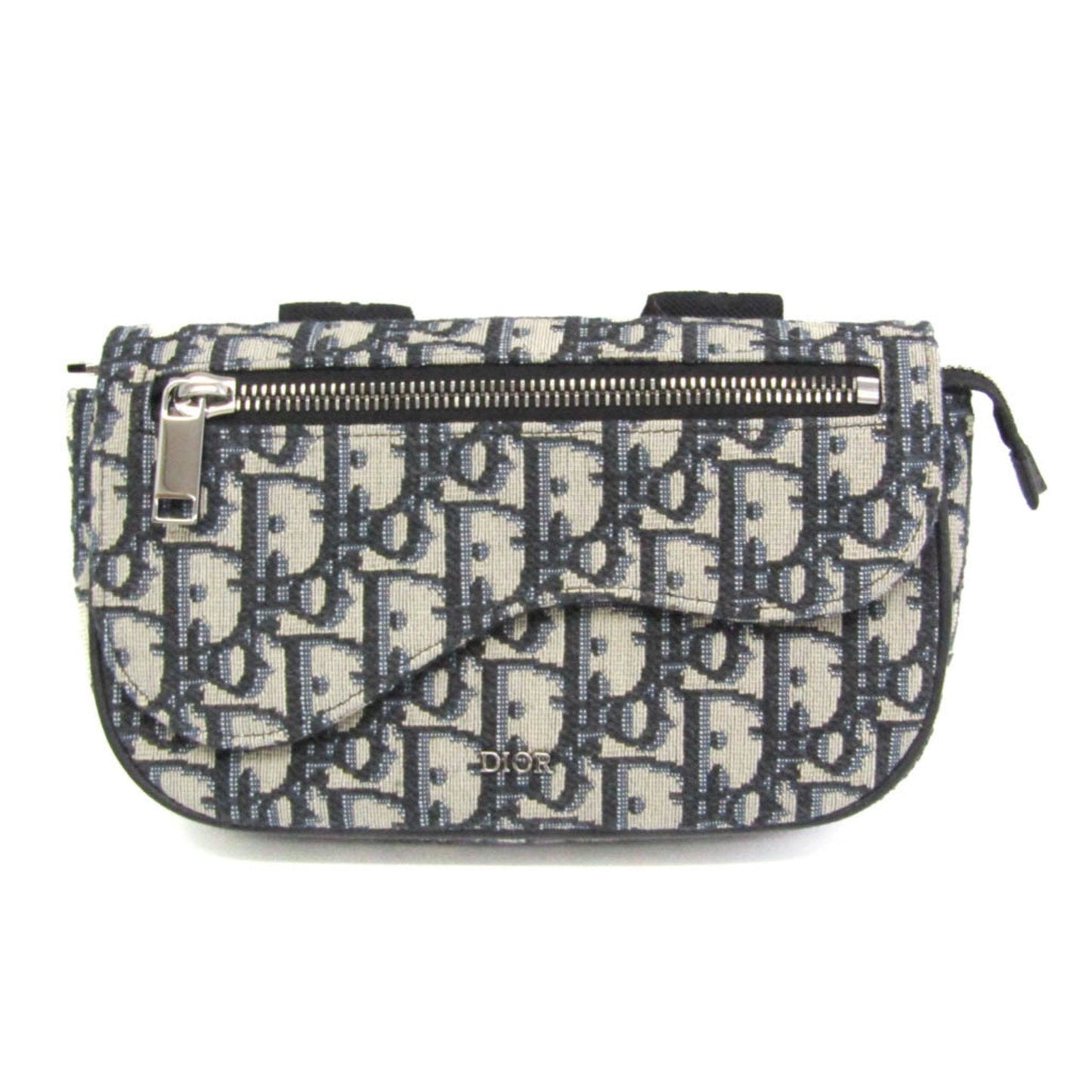 Christian Dior Oblique Women,Men Canvas Clutch Bag Cream,Navy