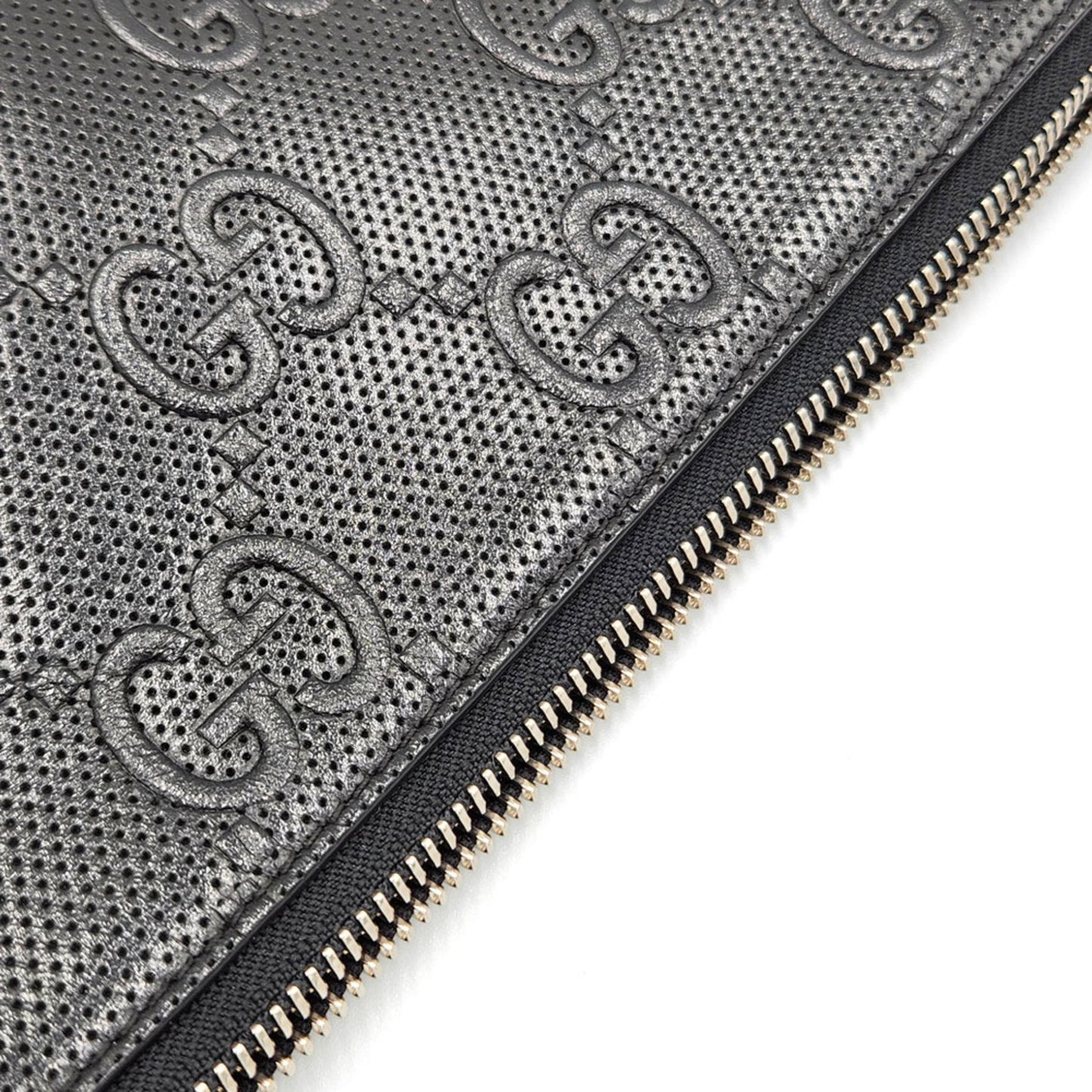 GUCCI GG embossed clutch bag 625569 black leather second for women and men