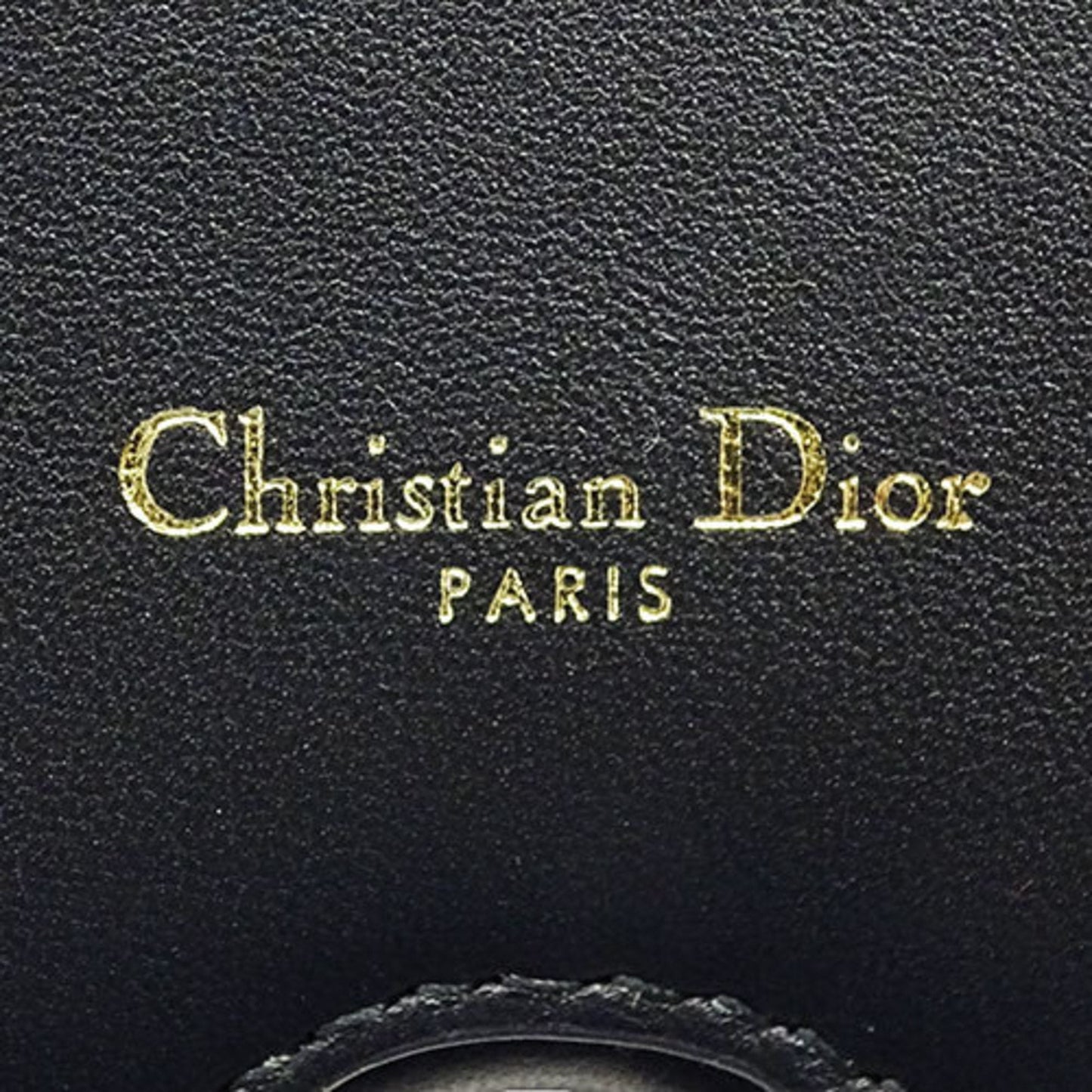Christian Dior Dior Women's Clutch Bag Second Leather Black Butterfly Compact