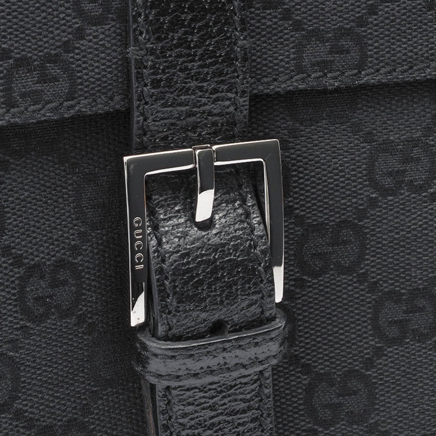Gucci GG Canvas Shoulder Bag Black 114272 Women's Leather Crossbody GUCCI