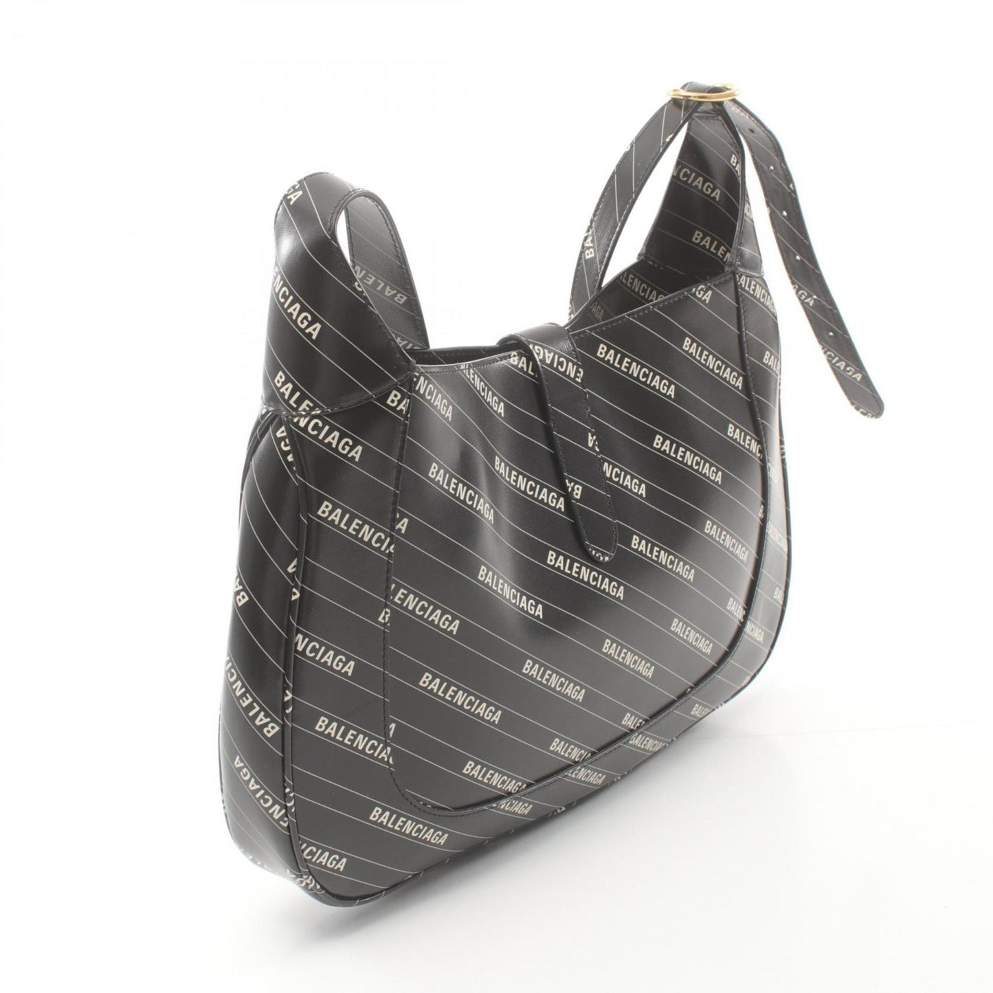 GUCCI BALENCIAGA x Hacker Jackie 1961 Shoulder Bag Leather Women's Black White 636712