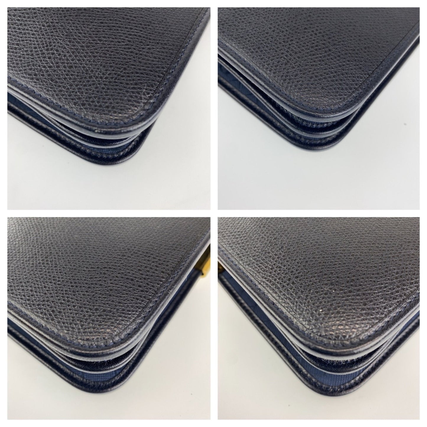 Christian Dior Vintage Medium Honeycomb Pattern Black Gold Hardware Leather Crossbody Shoulder Bag Pochette Women's