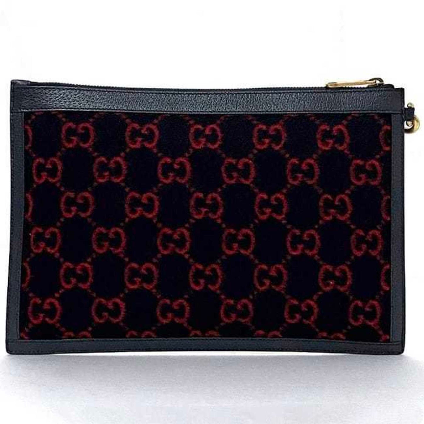 Gucci clutch bag ec-21864 navy red 597627 with strap wool leather 562600 GUCCI GG handbag for women unisex