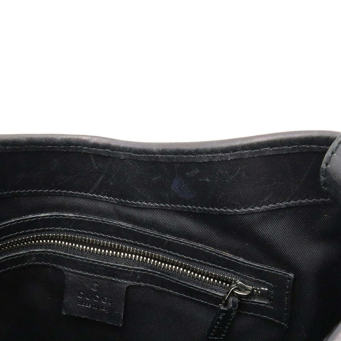 GUCCI GG Canvas New Jackie Shoulder Bag Leather Black