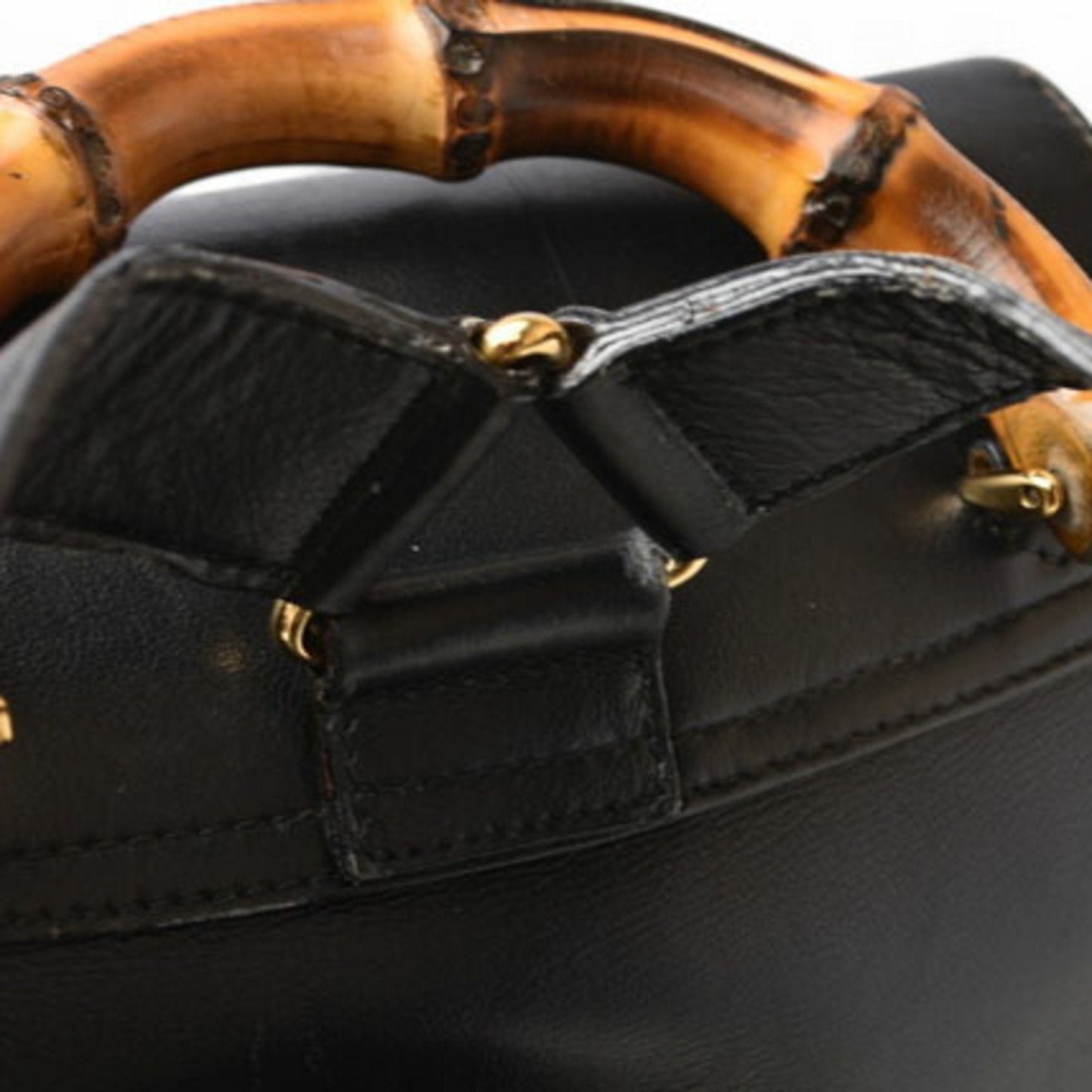 GUCCI Backpack Bamboo Bag Leather Black