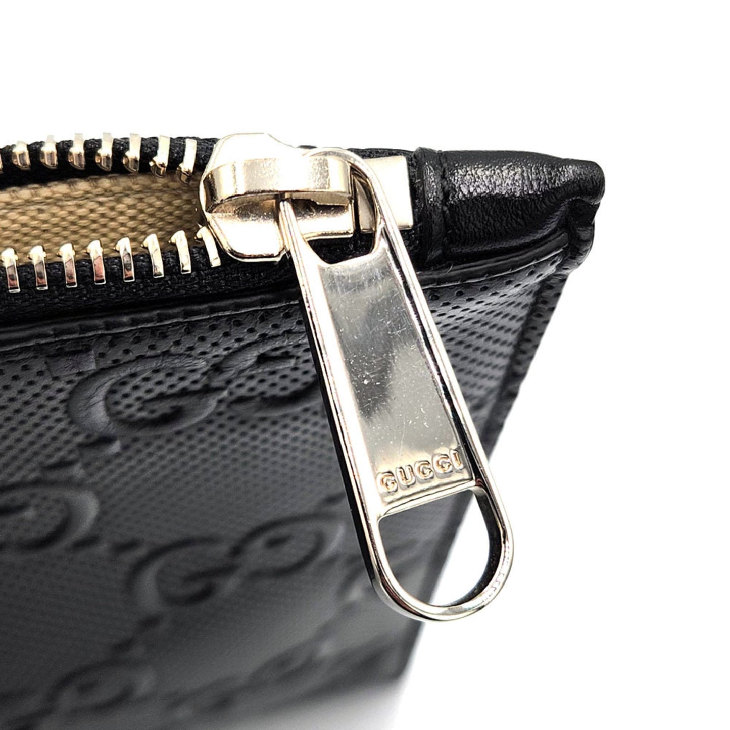 GUCCI GG embossed clutch bag 625569 black leather second for women and men