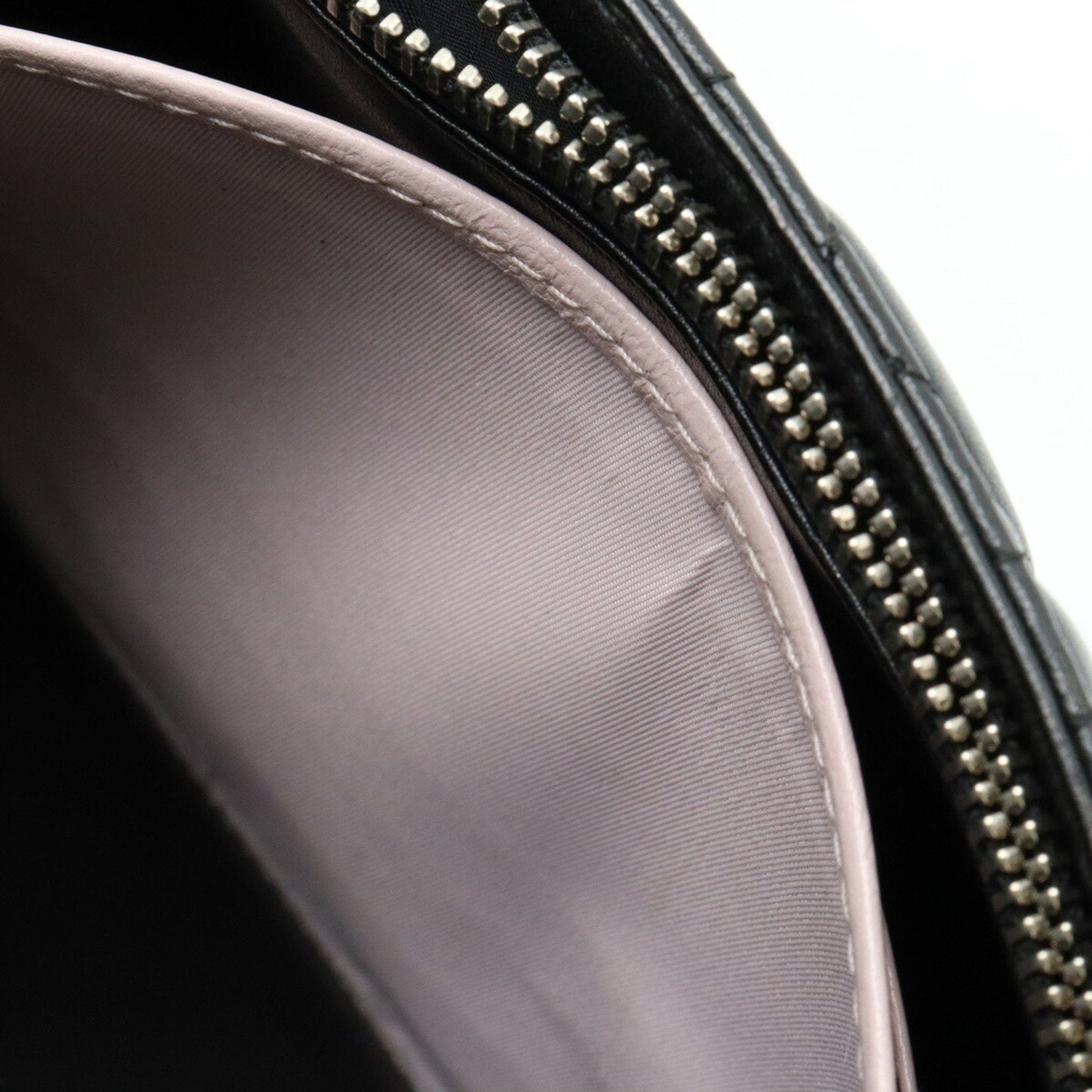 Christian Dior Miss Cannage New Rock Chain Wallet Clutch Bag Leather Black