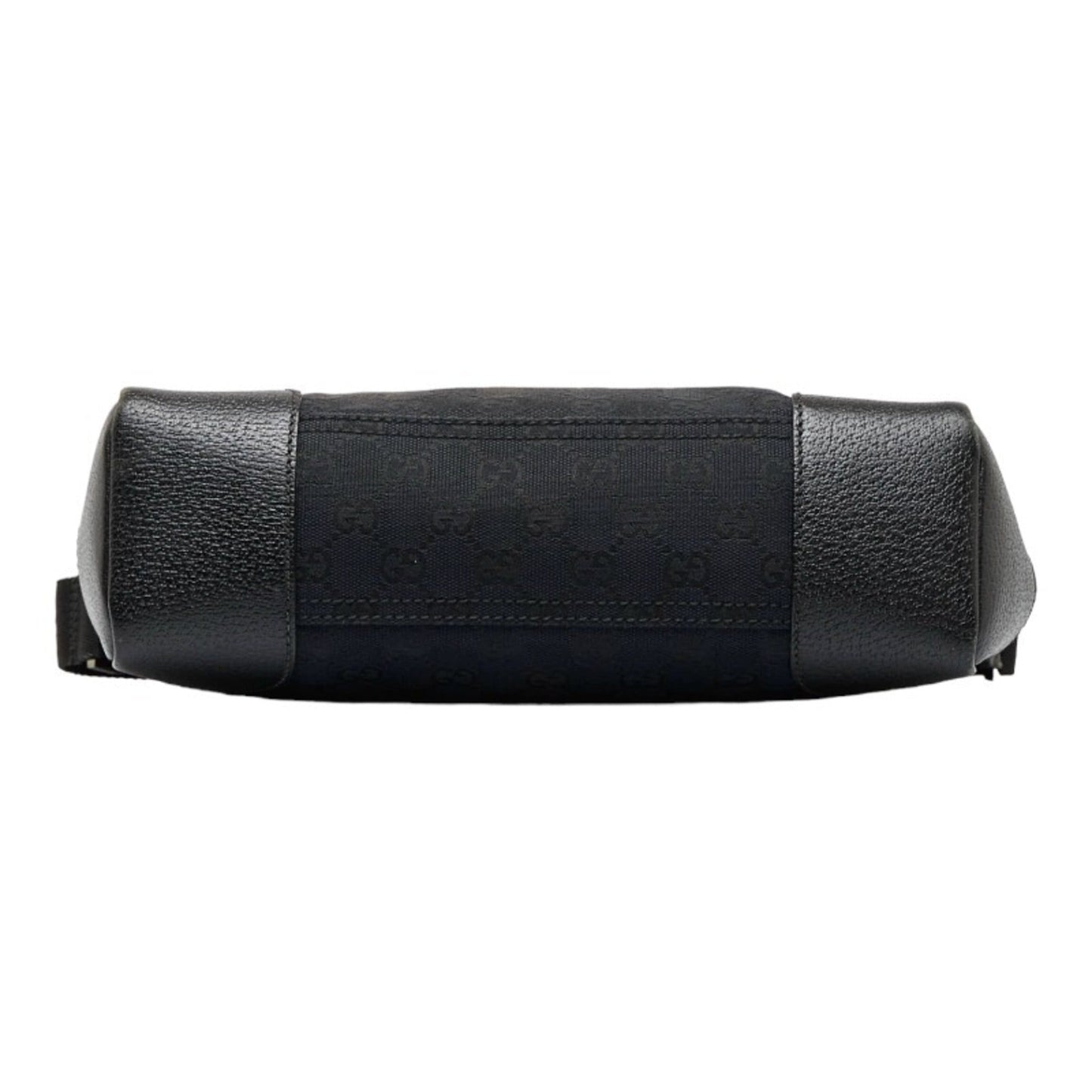 GUCCI GG Canvas Shoulder Bag 114273 Black Leather Women's