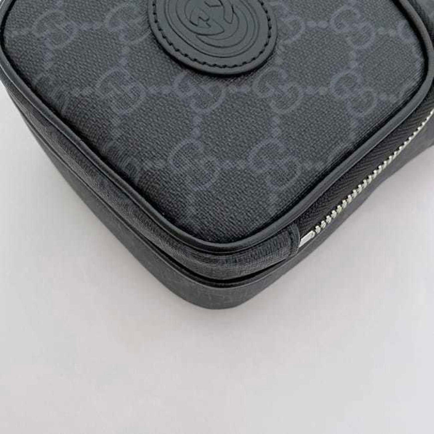Gucci Shoulder Bag f-21810 Black Interlocking 672952 92TCN 1000U PVC Leather 0416 GUCCI Pochette Crossbody GG Supreme Unisex Women Men