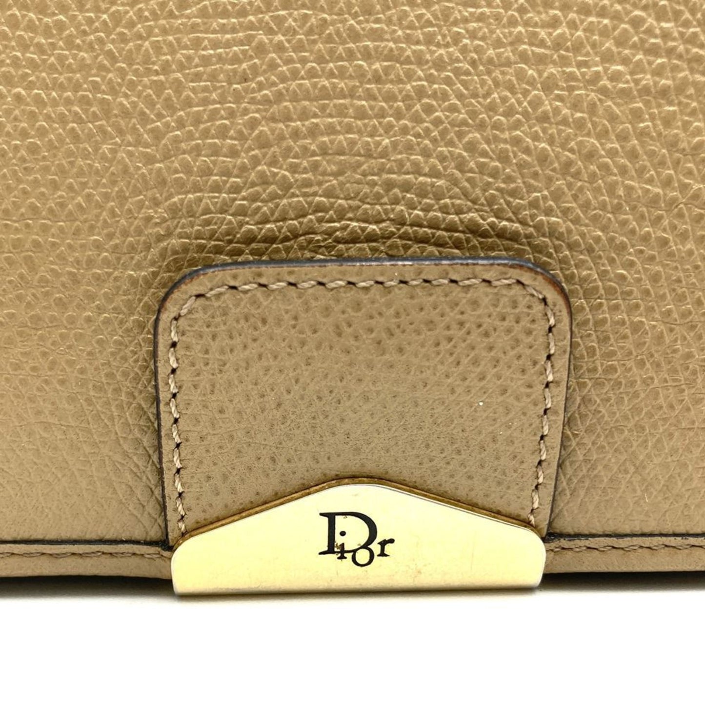 Christian Dior Dior Chain Shoulder Honeycomb Leather Brown Bag Clutch Beige Women's ITH67XBL4V7Y