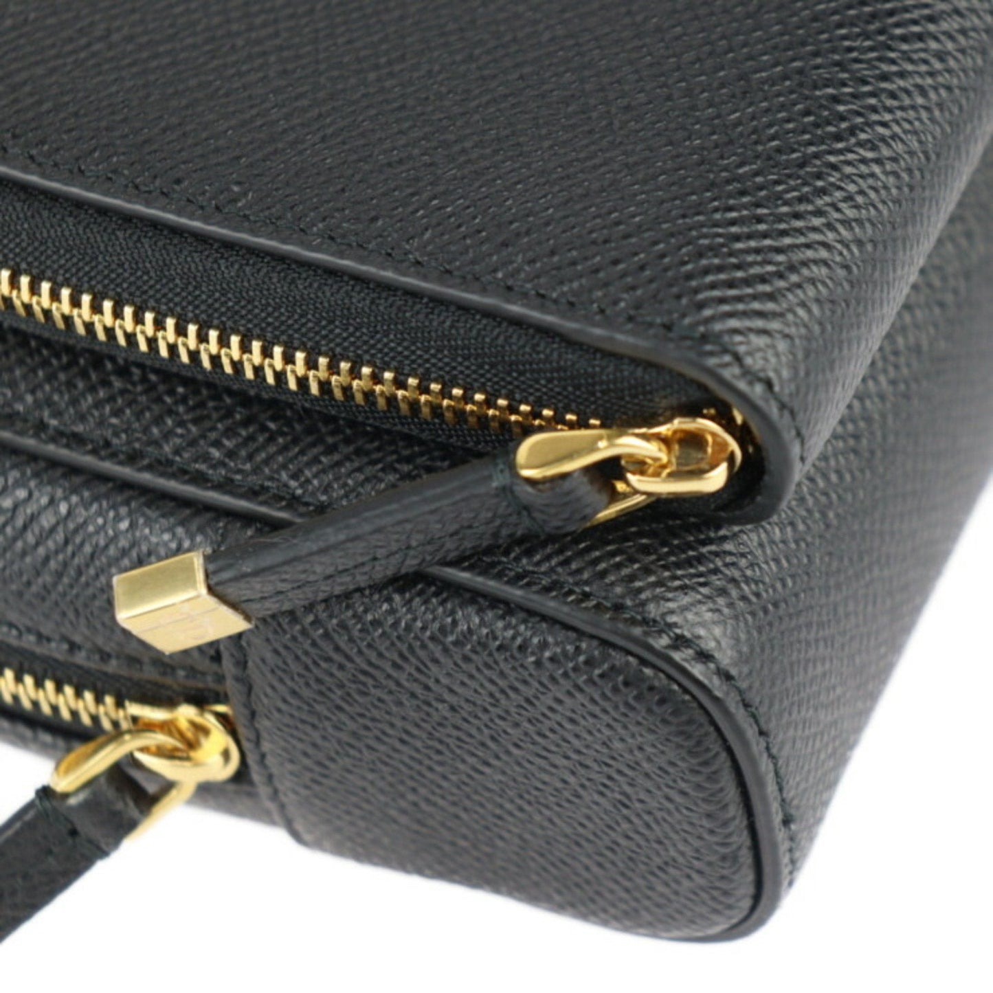 Christian Dior Caro Double Pouch Shoulder Bag S7431UBAE Calfskin Black Second Clutch R2415083010048