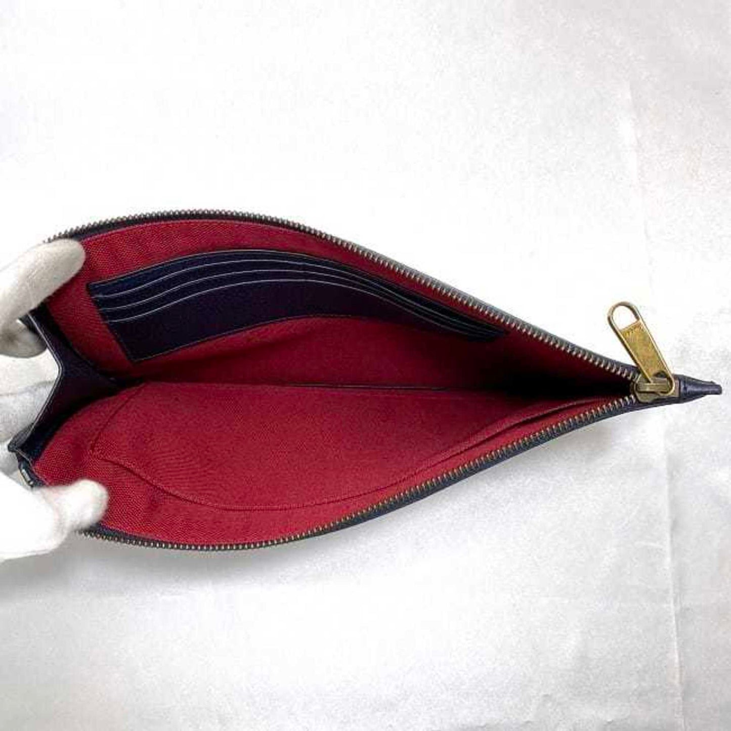 Gucci clutch bag ec-21864 navy red 597627 with strap wool leather 562600 GUCCI GG handbag for women unisex