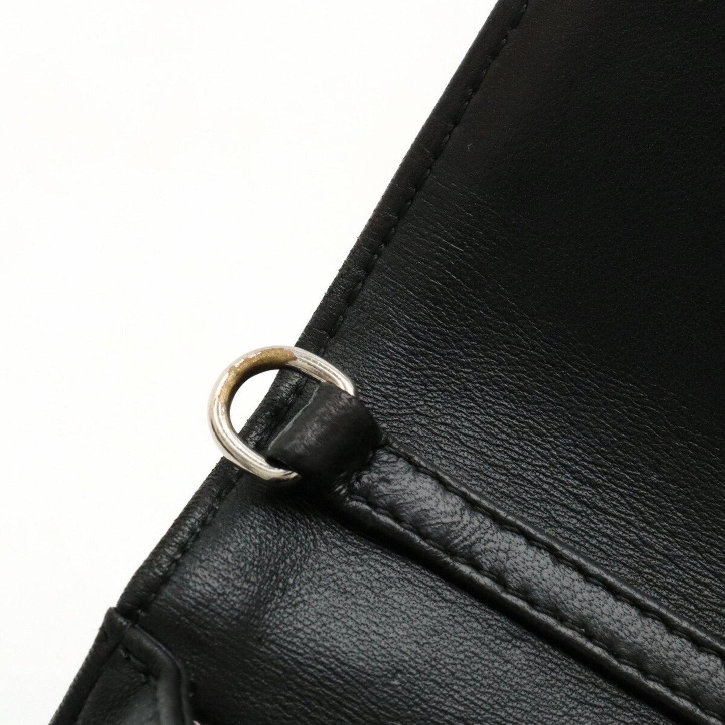 Christian Dior Miss Cannage New Rock Chain Wallet Clutch Bag Leather Black