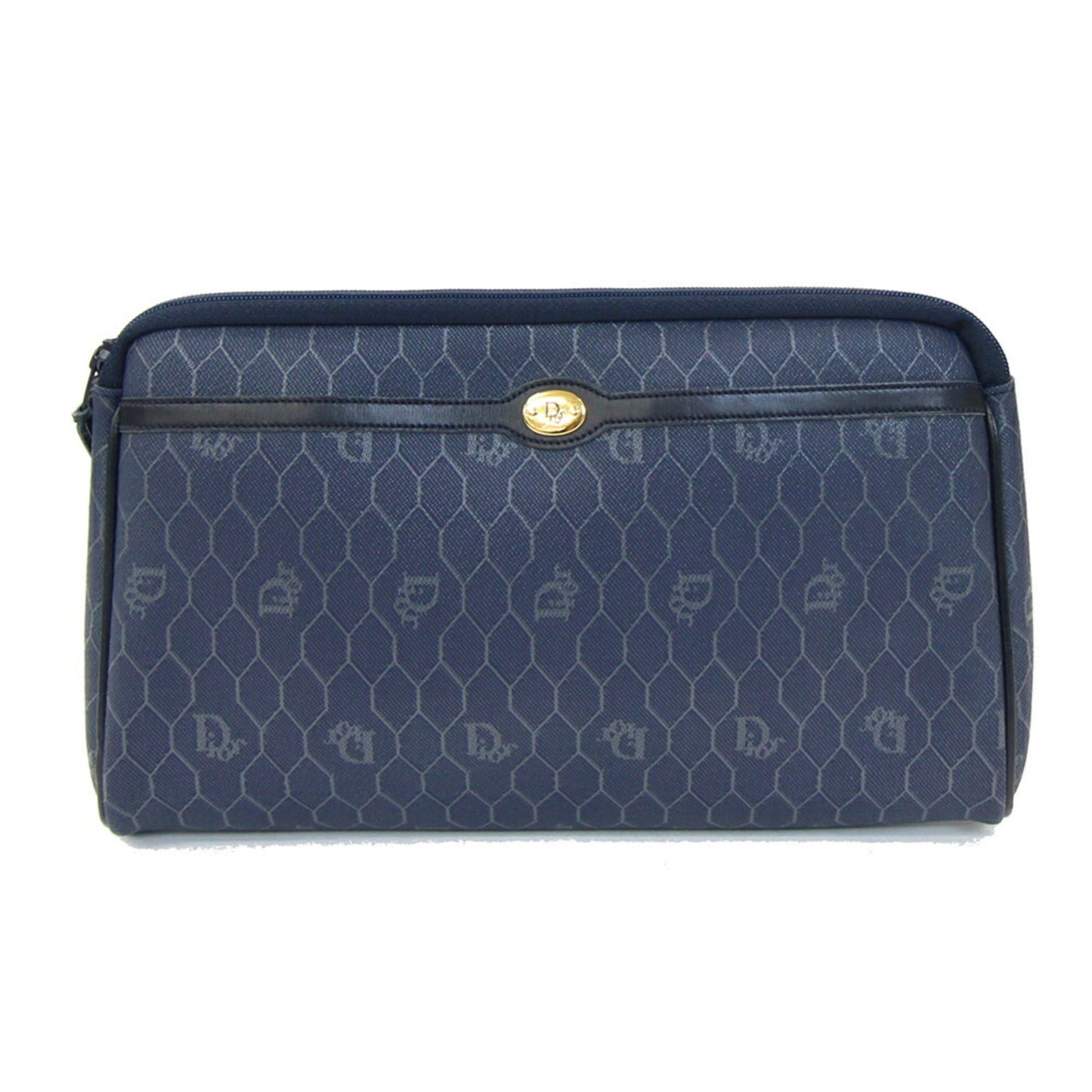 Christian Dior Dior Clutch Bag Navy PVC Leather Second Old Men's DIOR