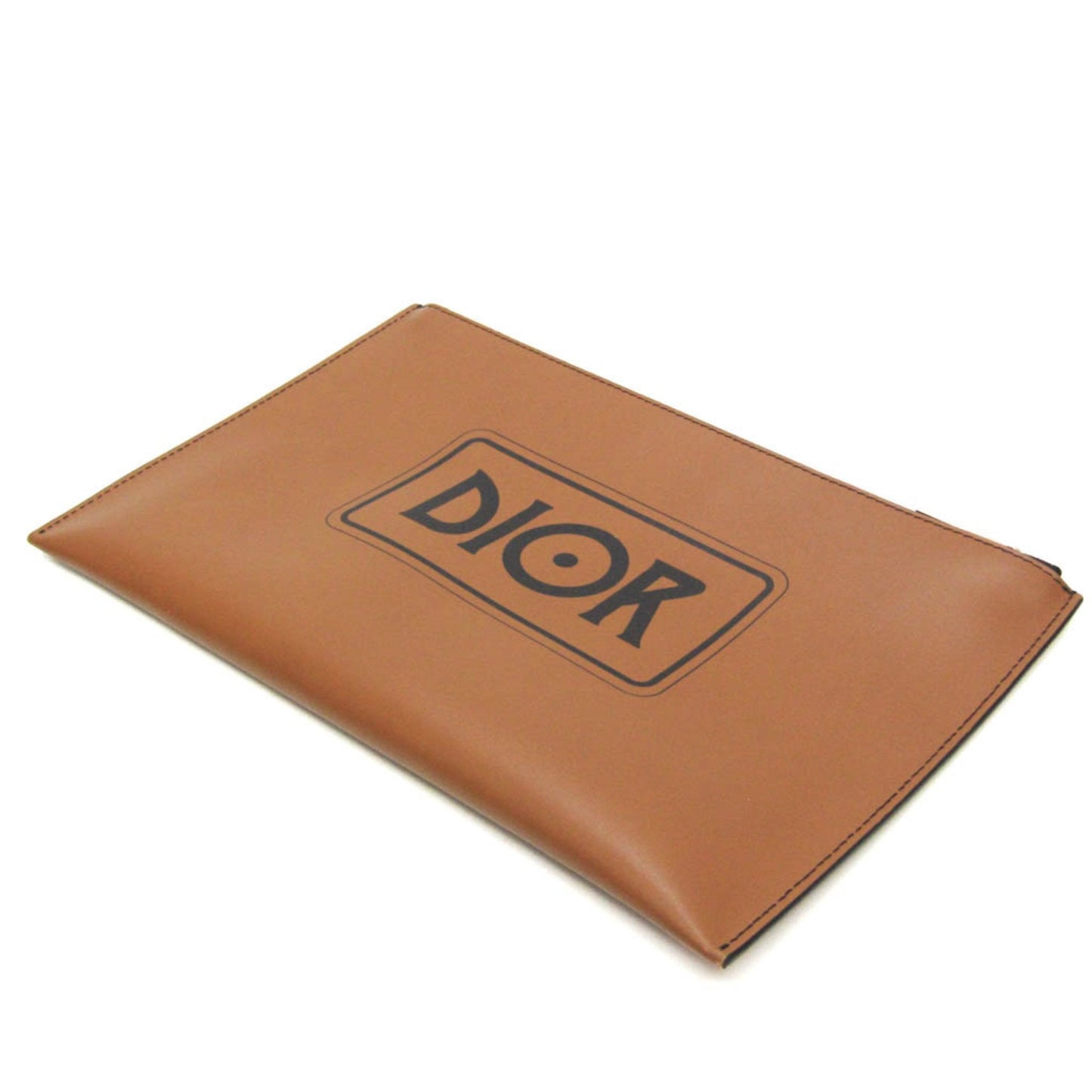 Christian Dior ON THE ROAD Jack Kerouac Women,Men Leather Clutch Bag Brown,Multi-color