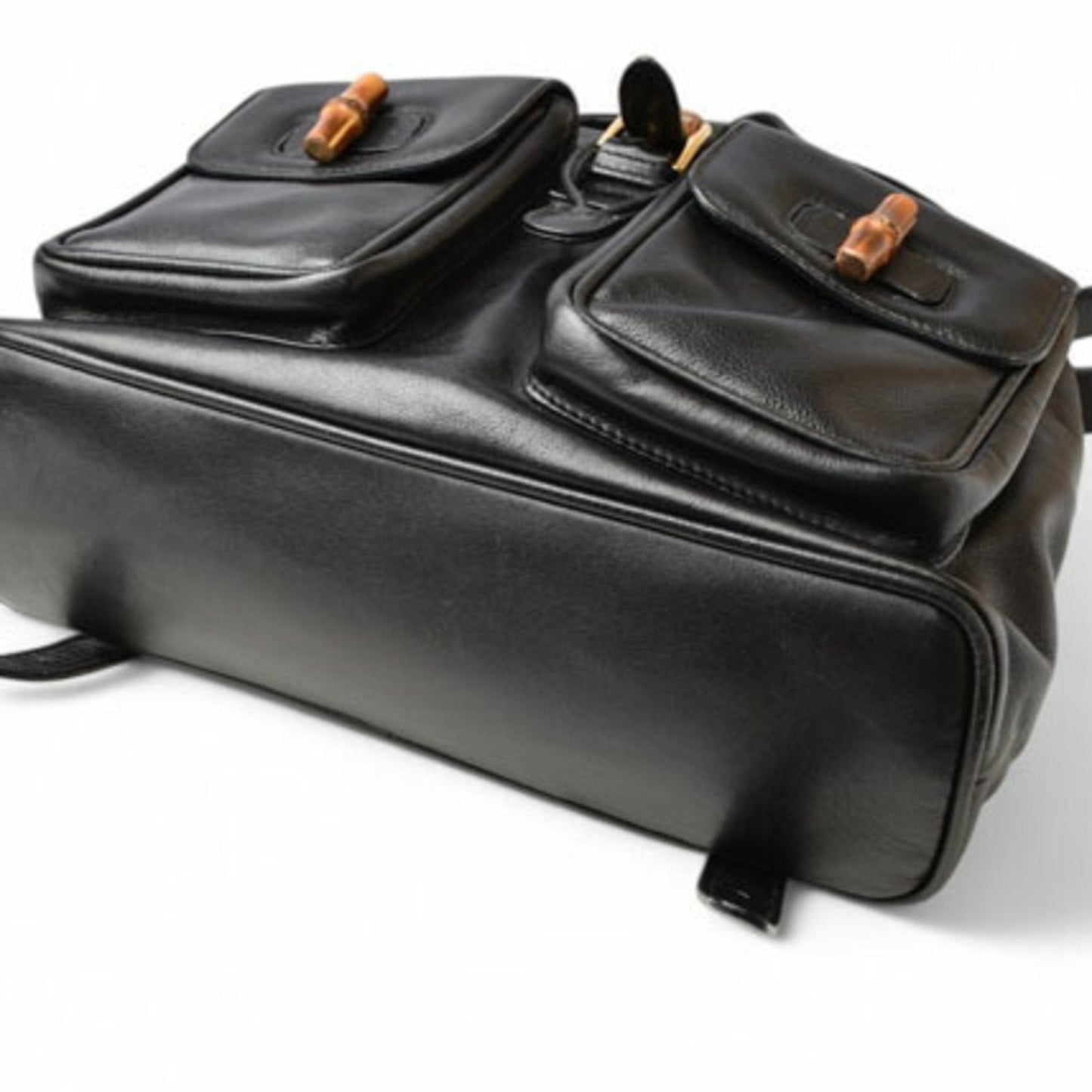 GUCCI Backpack Bamboo Bag Leather Black