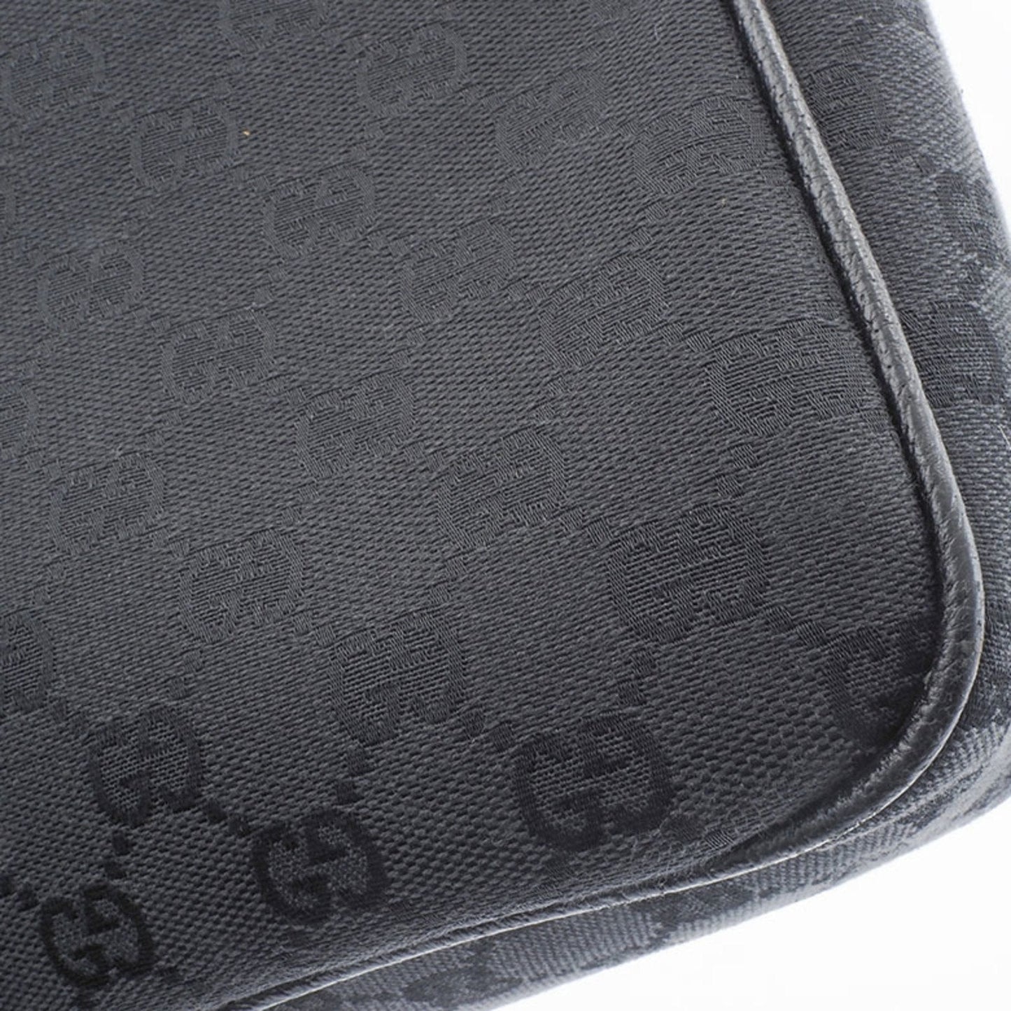 Gucci GG Canvas Shoulder Bag Black 114272 Women's Leather Crossbody GUCCI