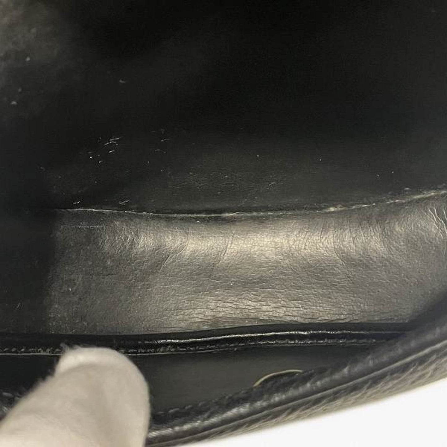 Christian Dior Dior Black Leather Bag Shoulder Clutch Women's