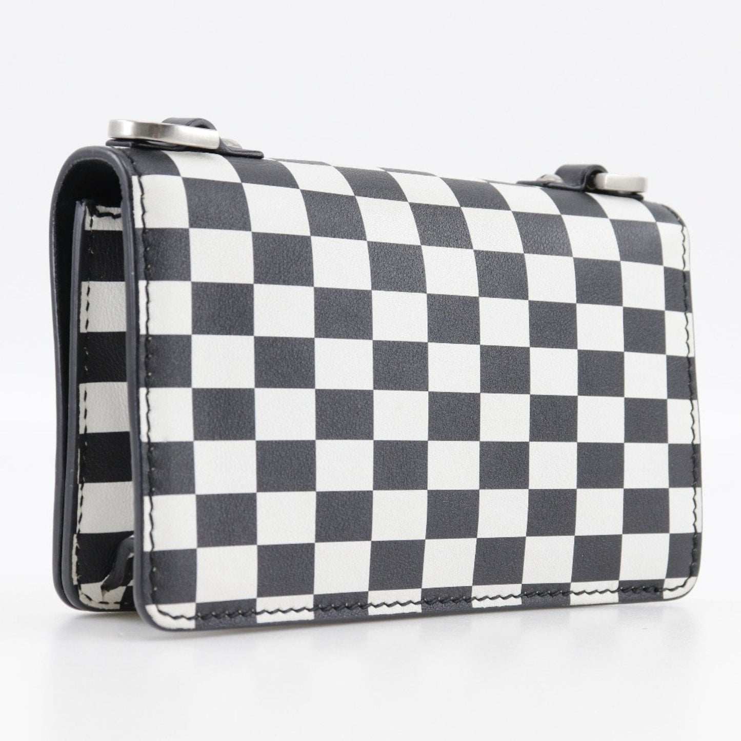 Christian Dior Jadior Shoulder Bag Clutch Calf Black/White 2way Type Women's
