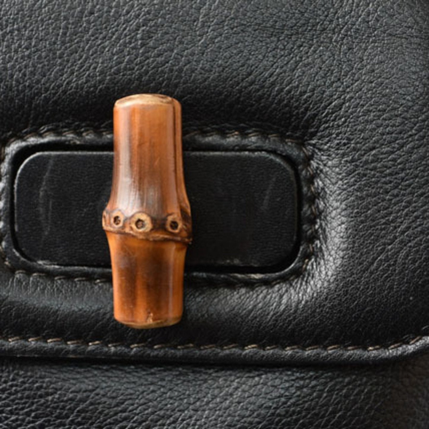 GUCCI Backpack Bamboo Bag Leather Black