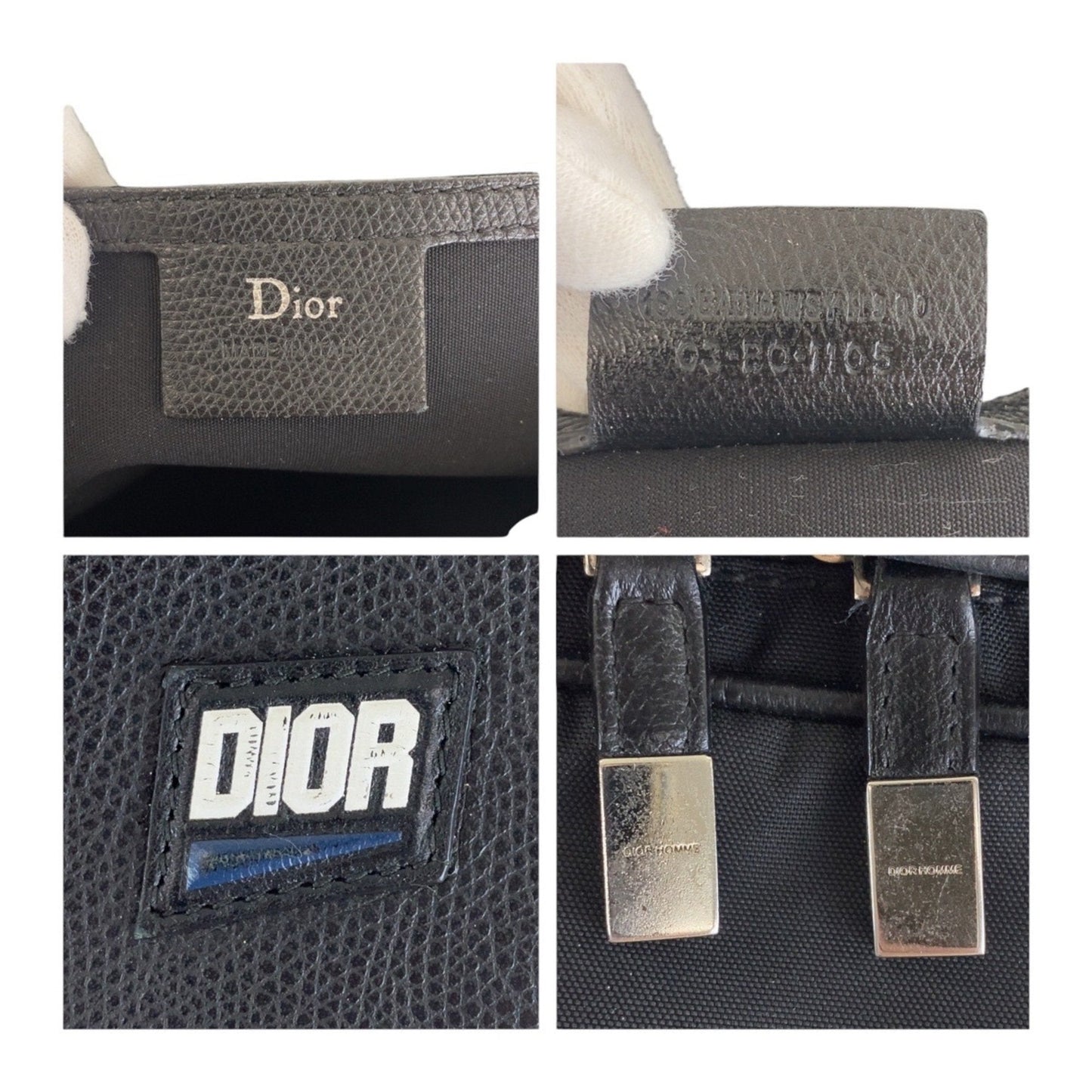 Christian Dior Dior Black Silver Hardware Nylon Leather 03 BO 1105 Backpack Men's