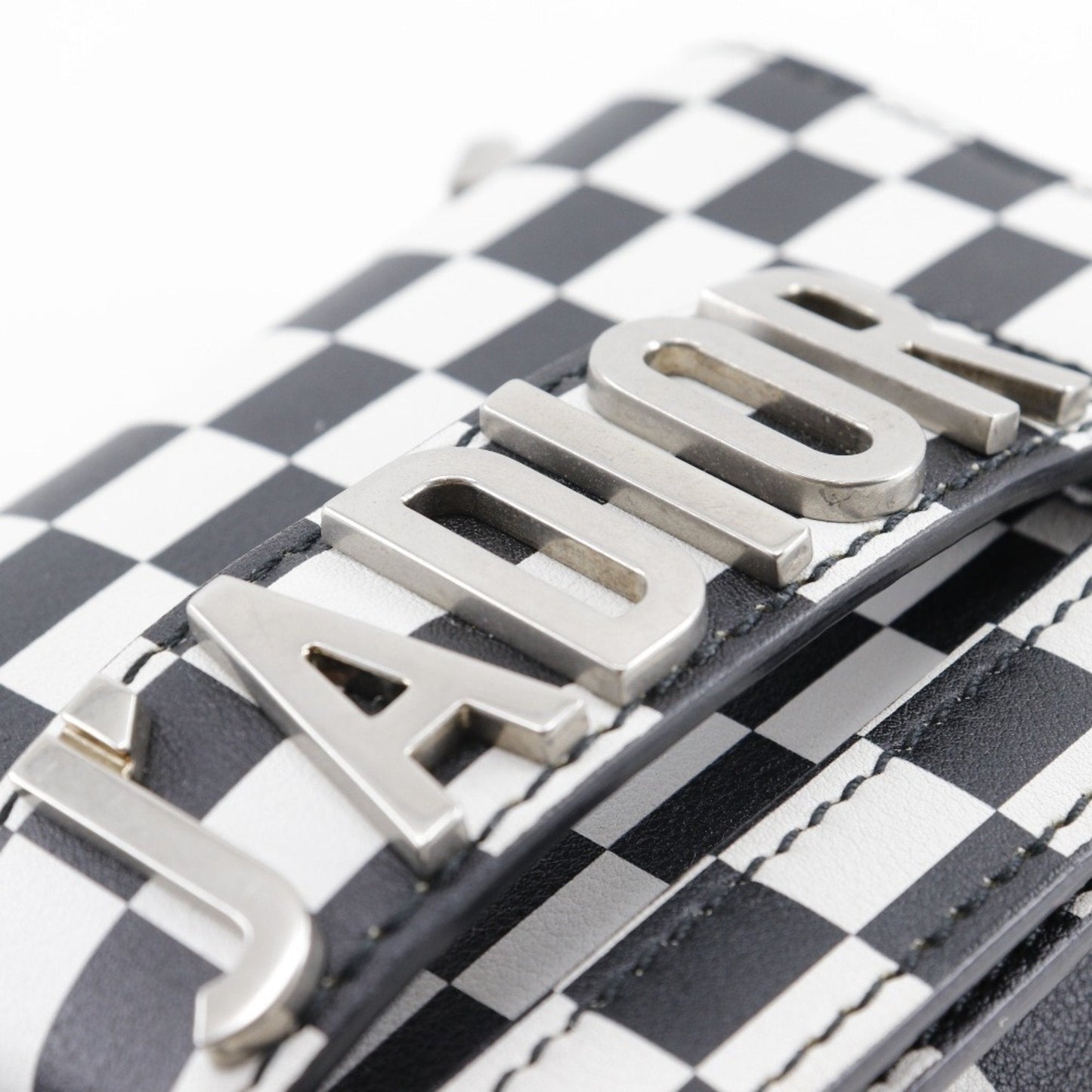 Christian Dior Jadior Shoulder Bag Clutch Calf Black/White 2way Type Women's