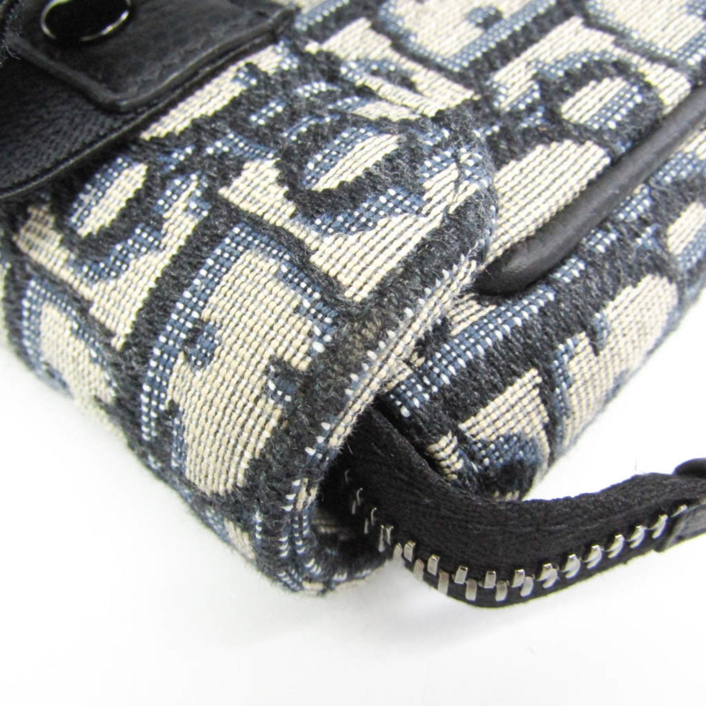 Christian Dior Oblique Women,Men Canvas Clutch Bag Cream,Navy