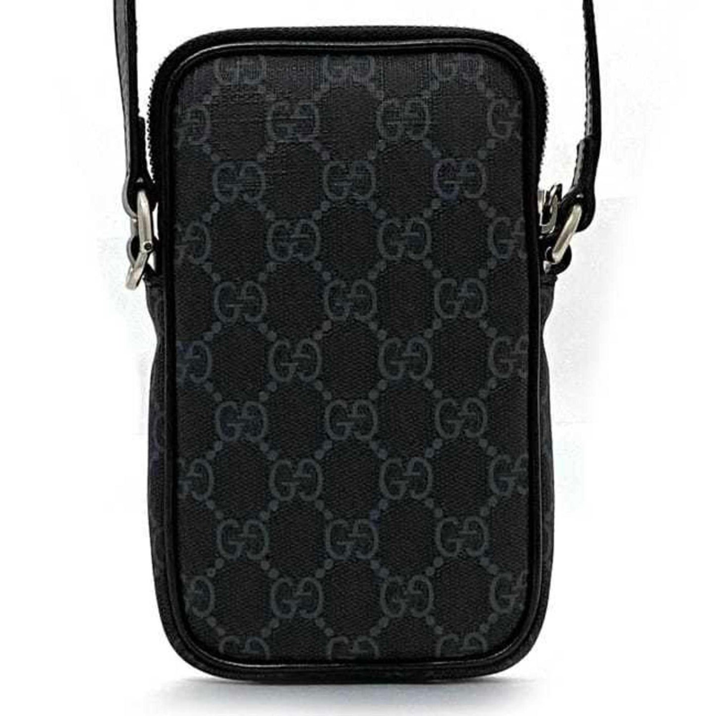Gucci Shoulder Bag f-22060 Black GG Supreme 700959 PVC Leather 203887 GUCCI Pochette Crossbody Men's Women's Airpods Smartphone
