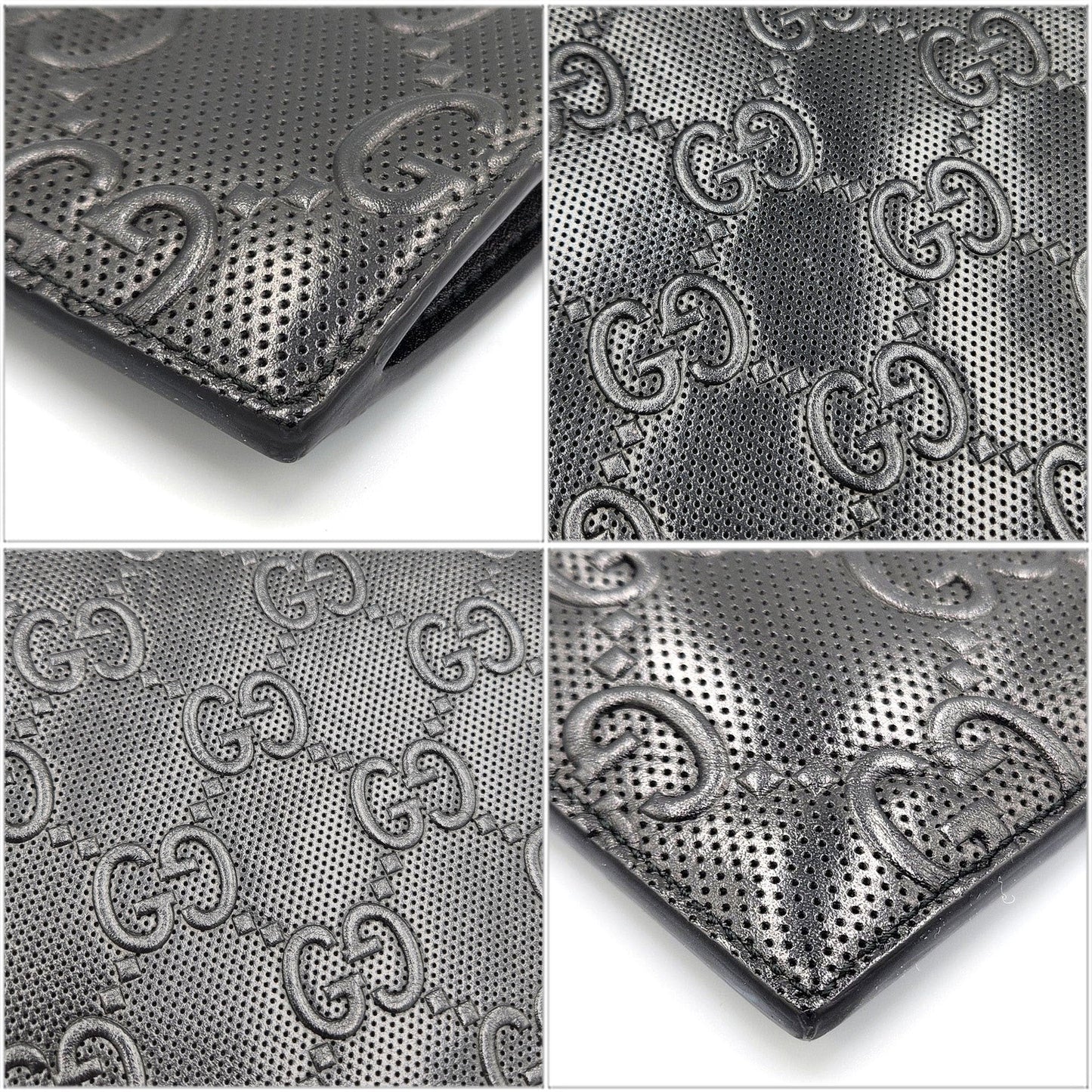 GUCCI GG embossed clutch bag 625569 black leather second for women and men