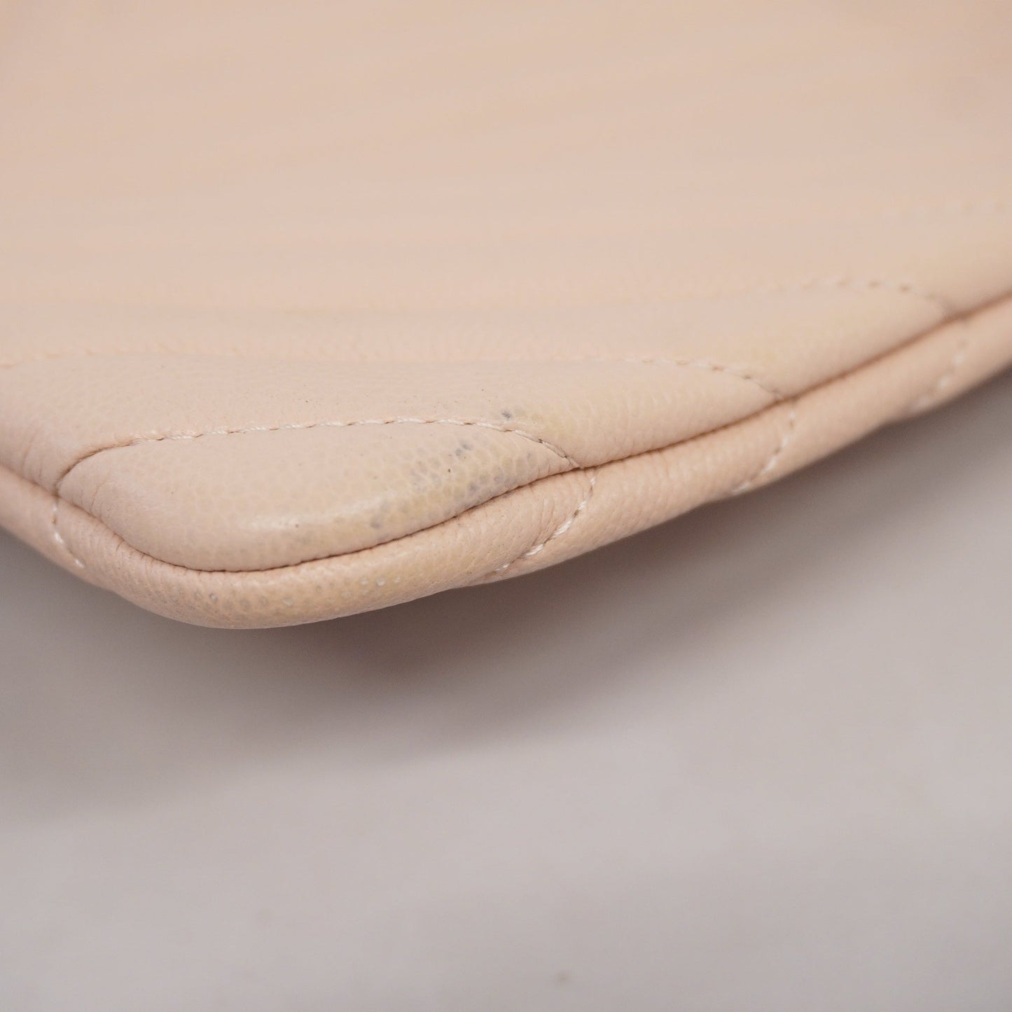 CHANEL Clutch Bag V Stitch Women's Caviar Leather Clutch Bag Pink