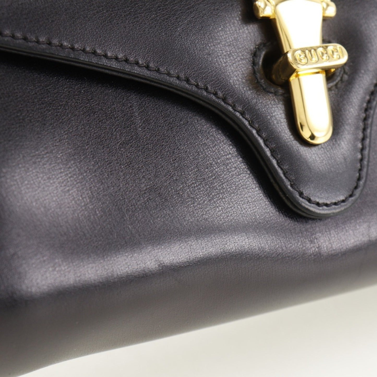 GUCCI Old Gucci Shoulder Bag Clutch Calf Black 2way Flap Women's