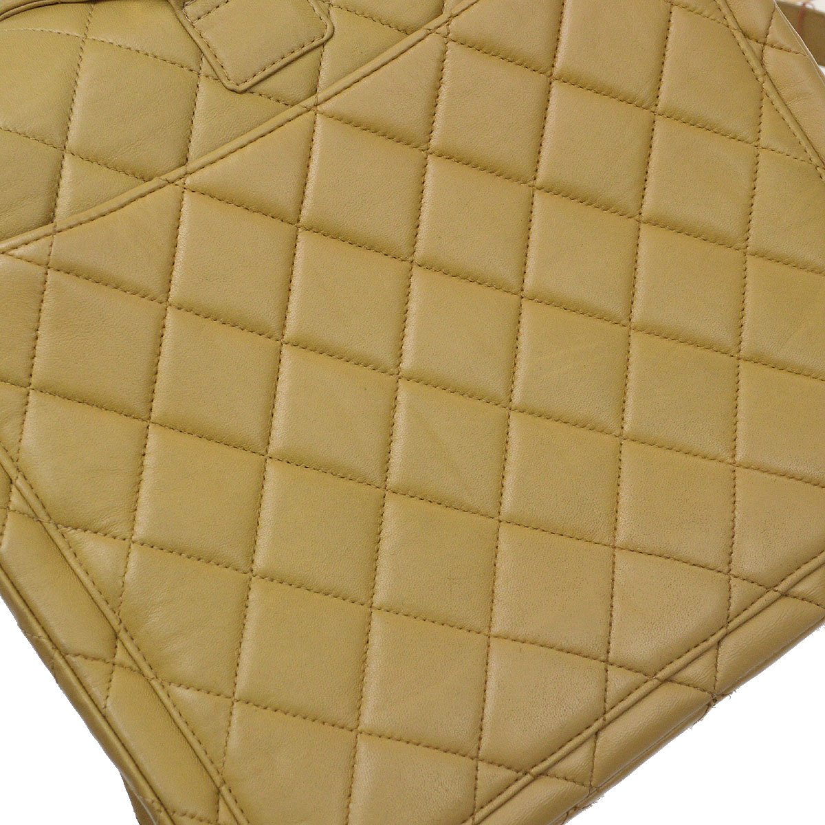 CHANEL 1994-1996 Beige Lambskin Quilted CF Backpack Medium