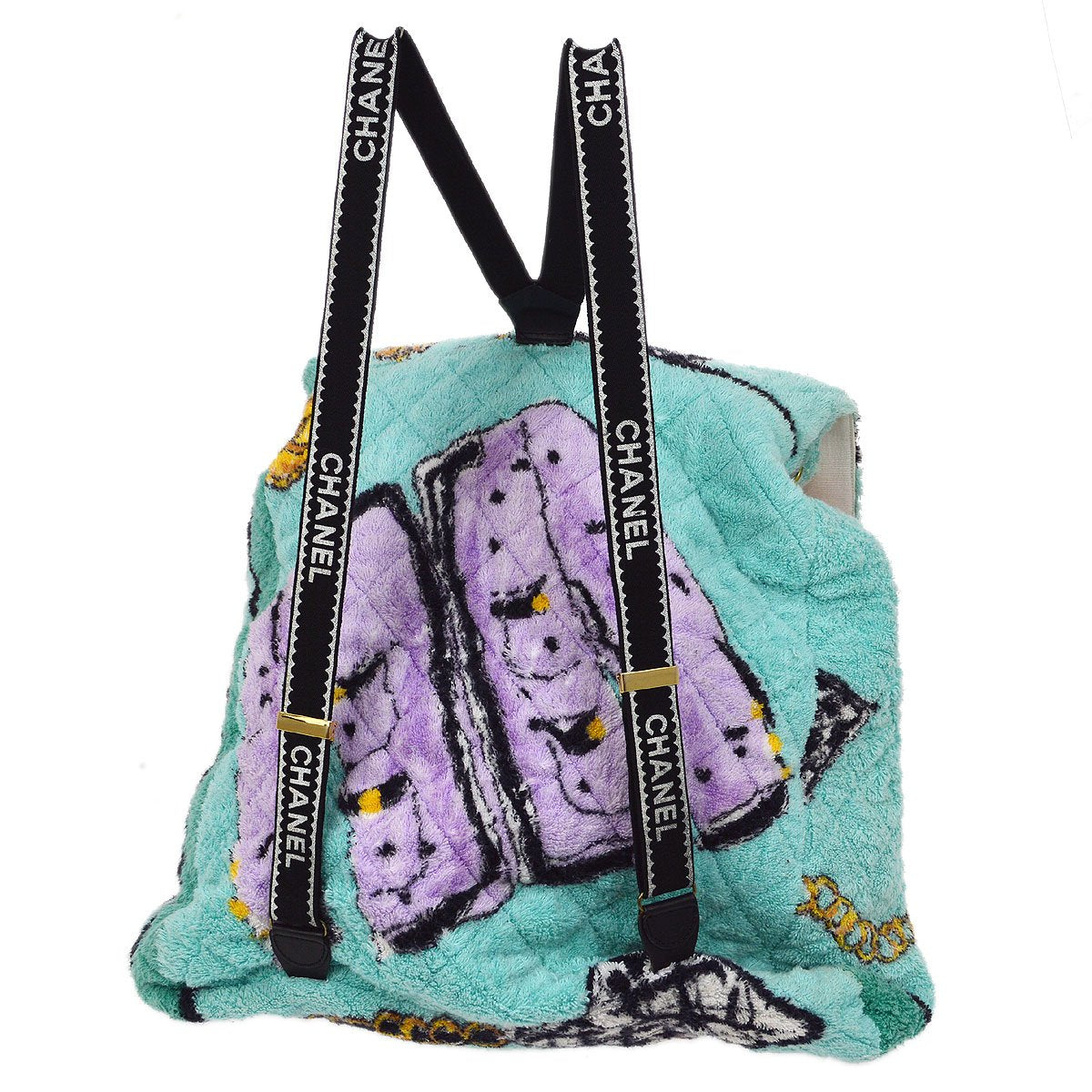 CHANEL 1994 Blue Terry Cloth Quilted Backpack
