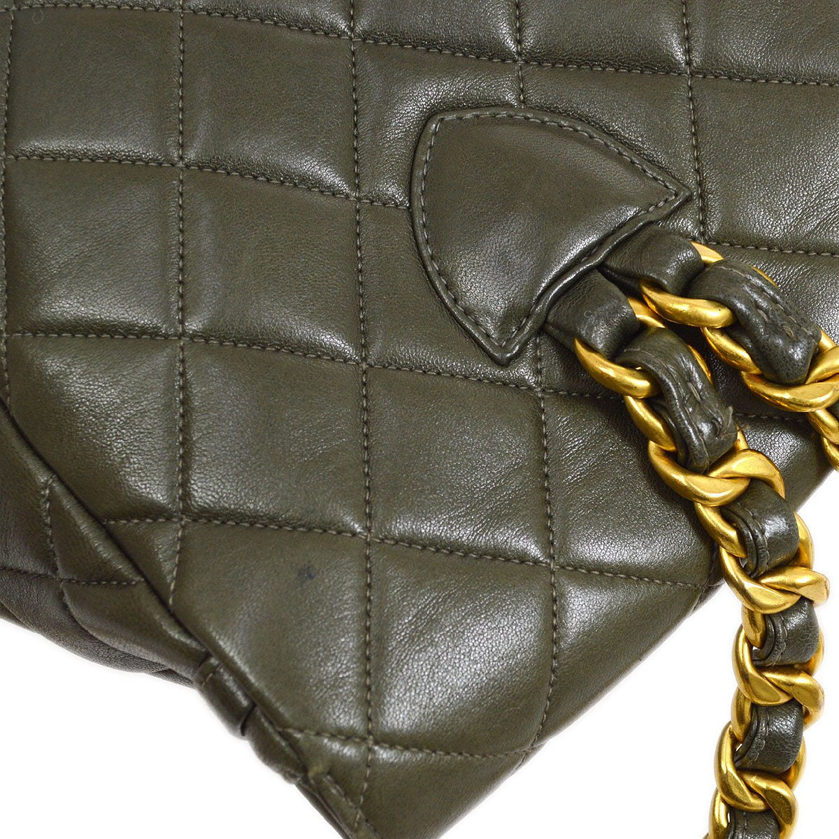 CHANEL 1990s DUMA Backpack Medium Khaki Lambskin