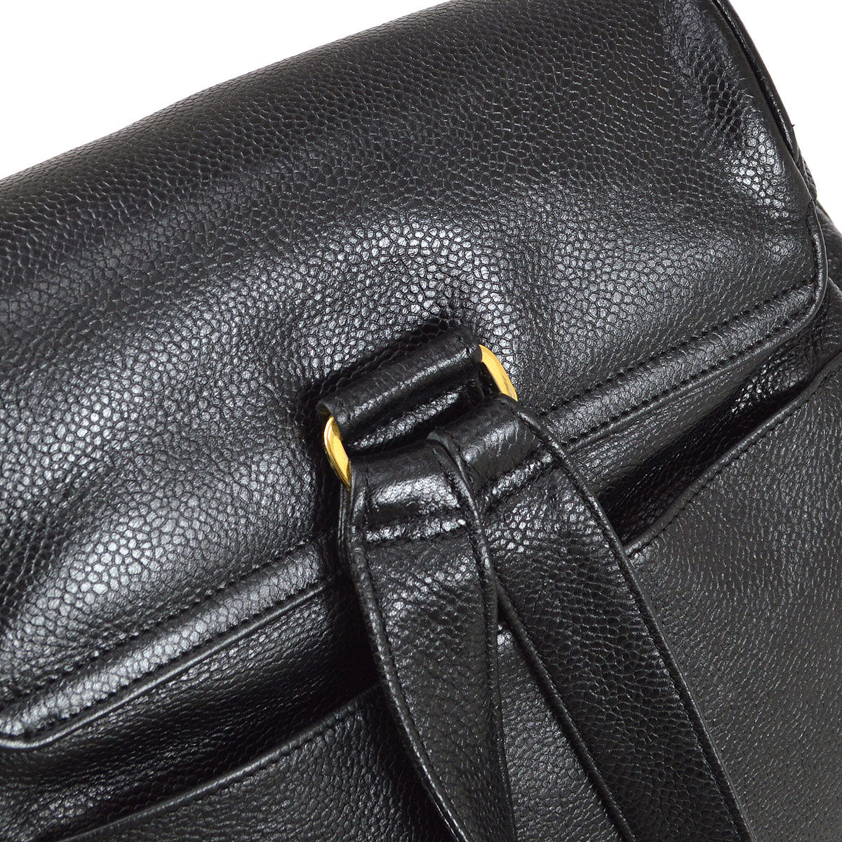 CHANEL 1991-1994 Triple CC Backpack Black Caviar