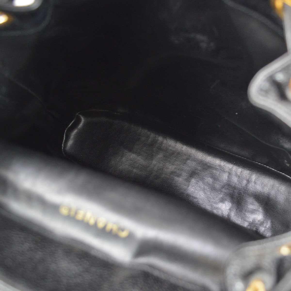 CHANEL 1991-1994 Triple CC Backpack Black Caviar