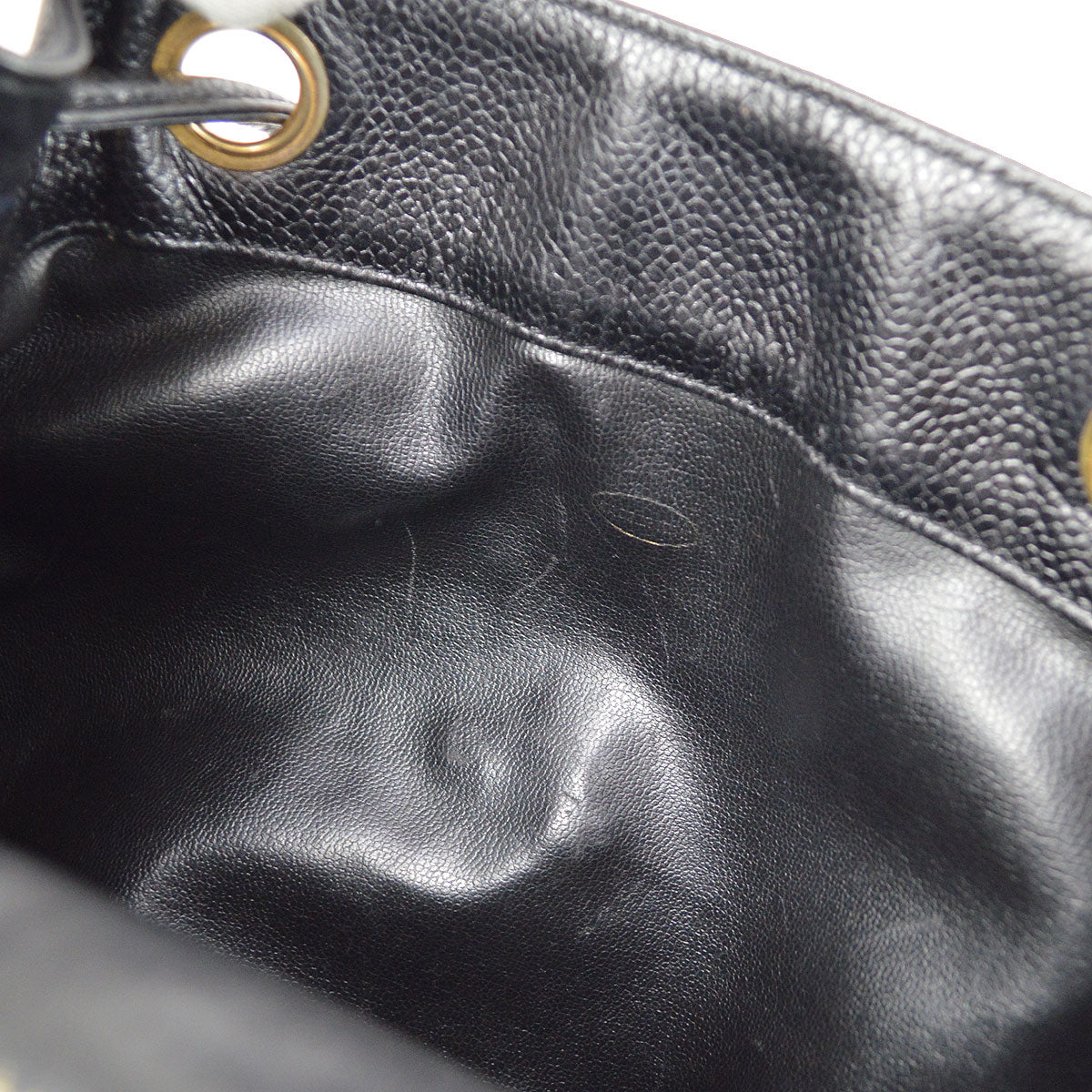 CHANEL 1991-1994 Triple CC Backpack Black Caviar