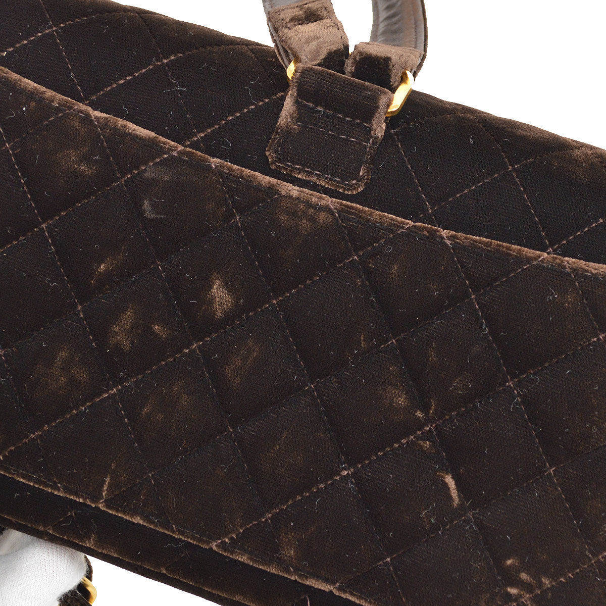 CHANEL 1994-1996 Brown Velvet Classic Flap Backpack Medium
