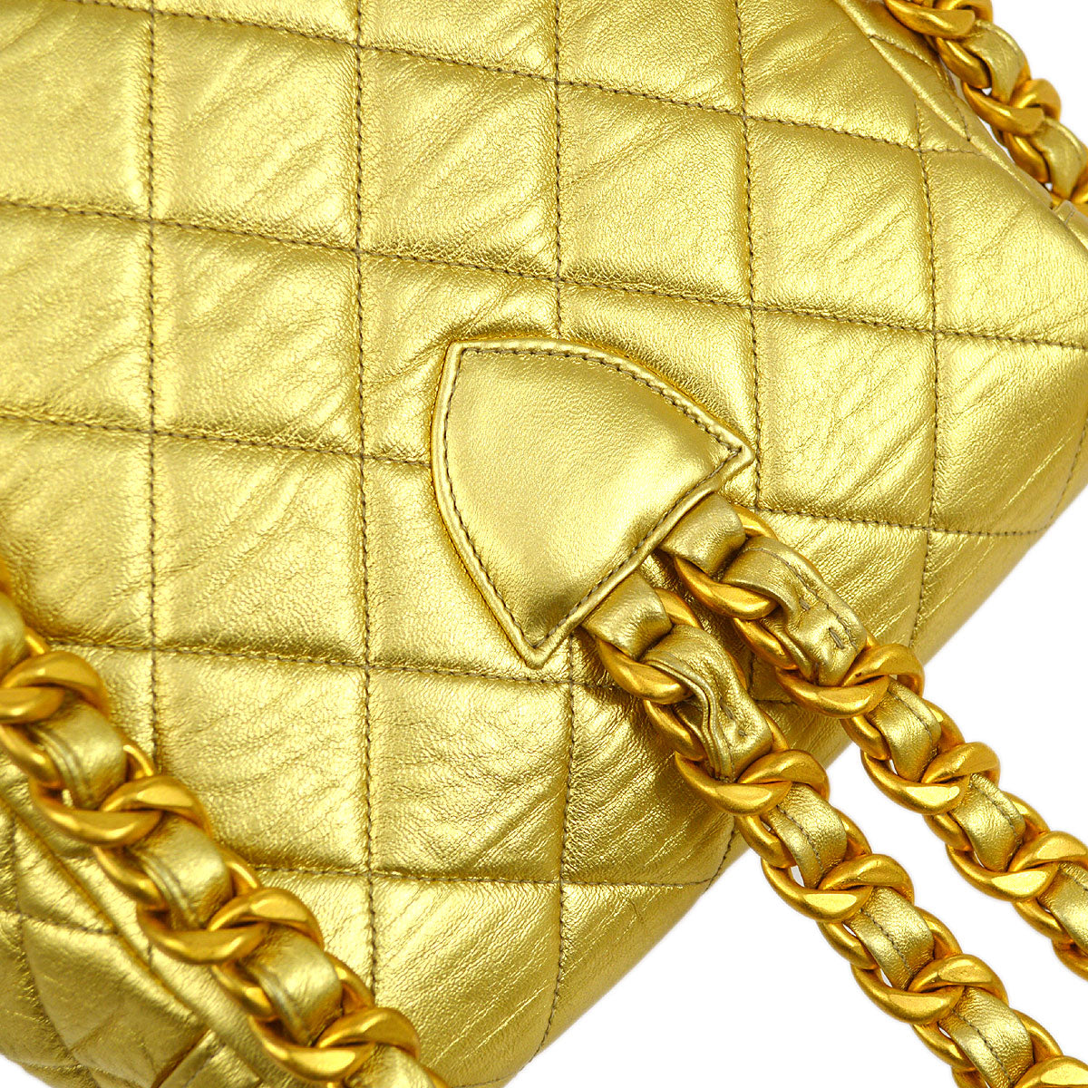 CHANEL 1991-1994 DUMA Backpack Medium Gold Lambskin