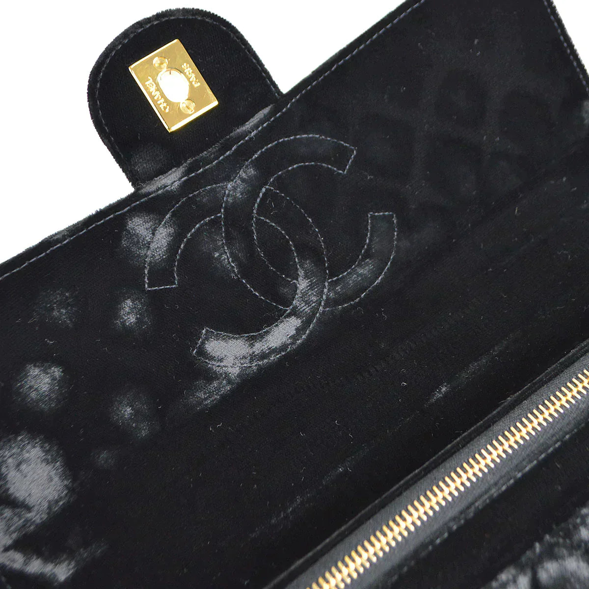 CHANEL 1994-1996 Classic Flap Backpack Black Velvet