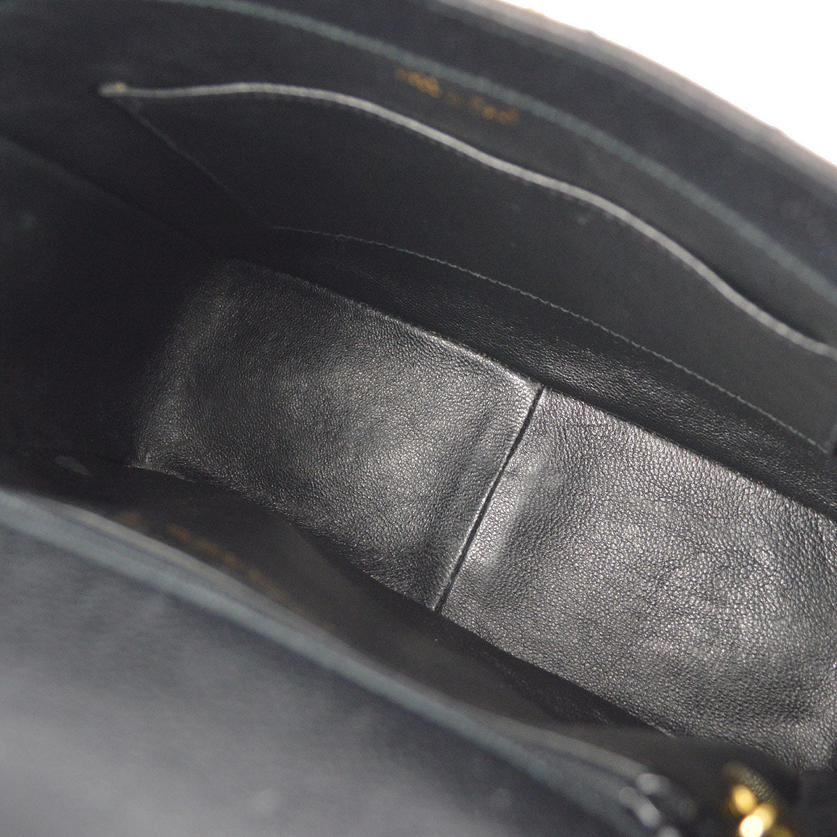 CHANEL 1996-1997 Flap Box Shoulder Bag Small Black Caviar