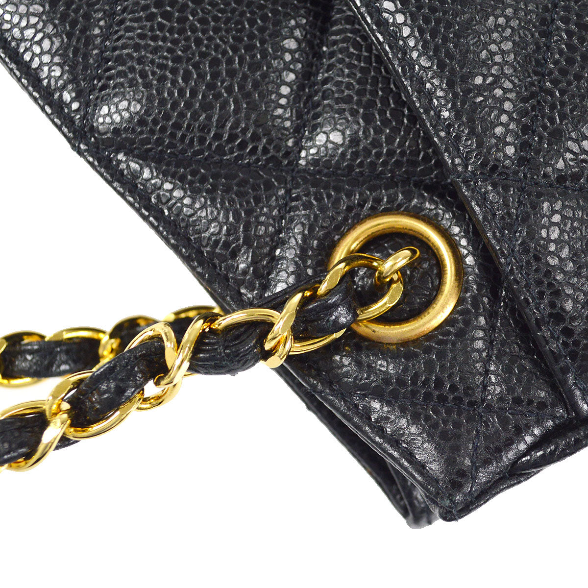 CHANEL 1994-1996 Pocket Tote Medium Black Caviar