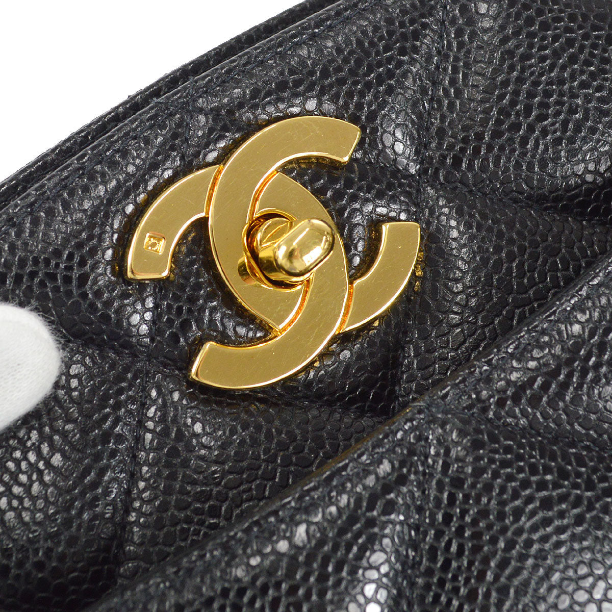 CHANEL 1994-1996 Pocket Tote Medium Black Caviar