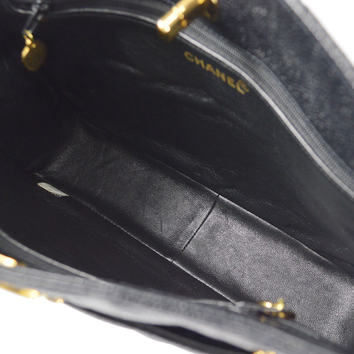 CHANEL 1994-1996 Pocket Tote Medium Black Caviar