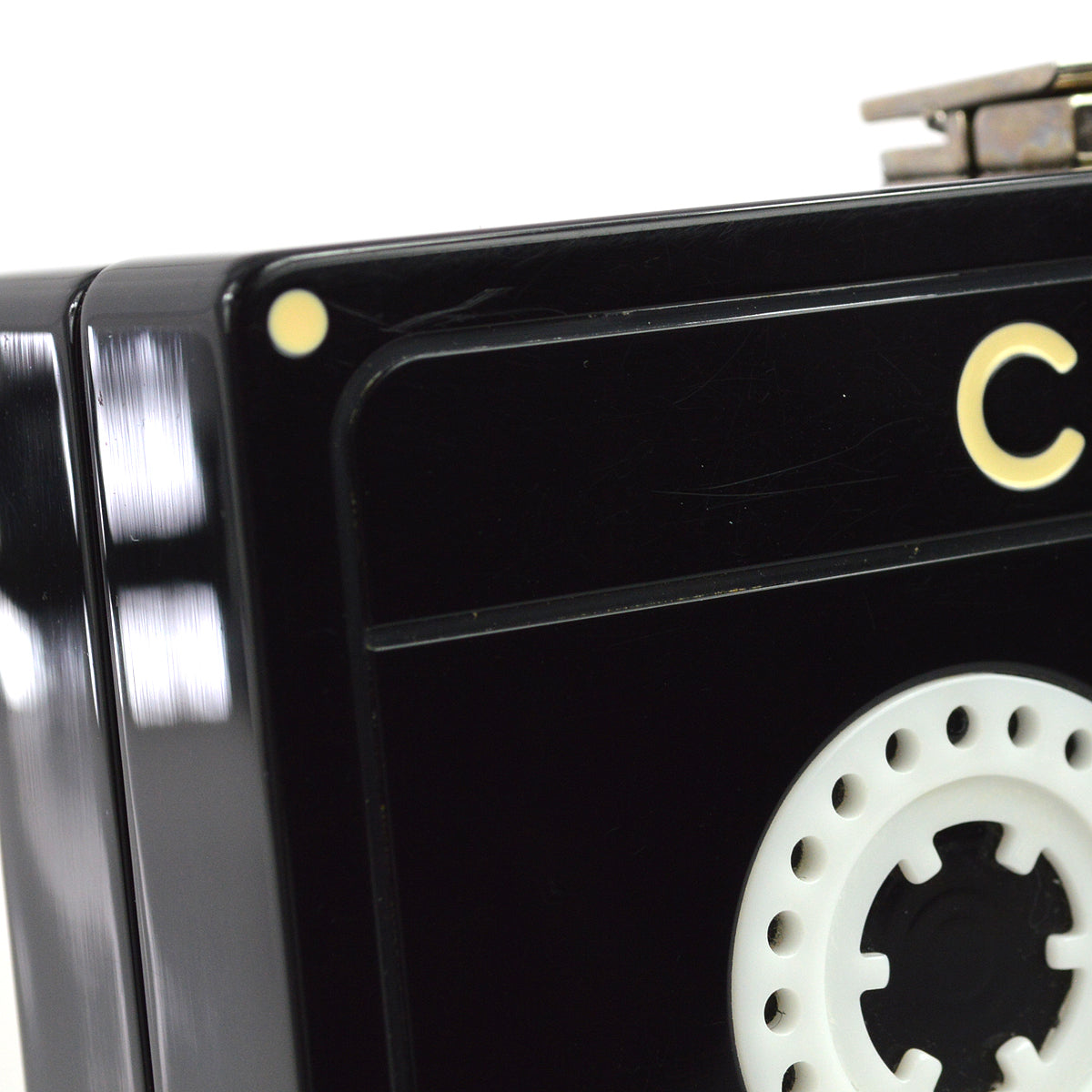 Chanel * 2004 Spring Black Acrylic Cassette Tape Clutch Bag