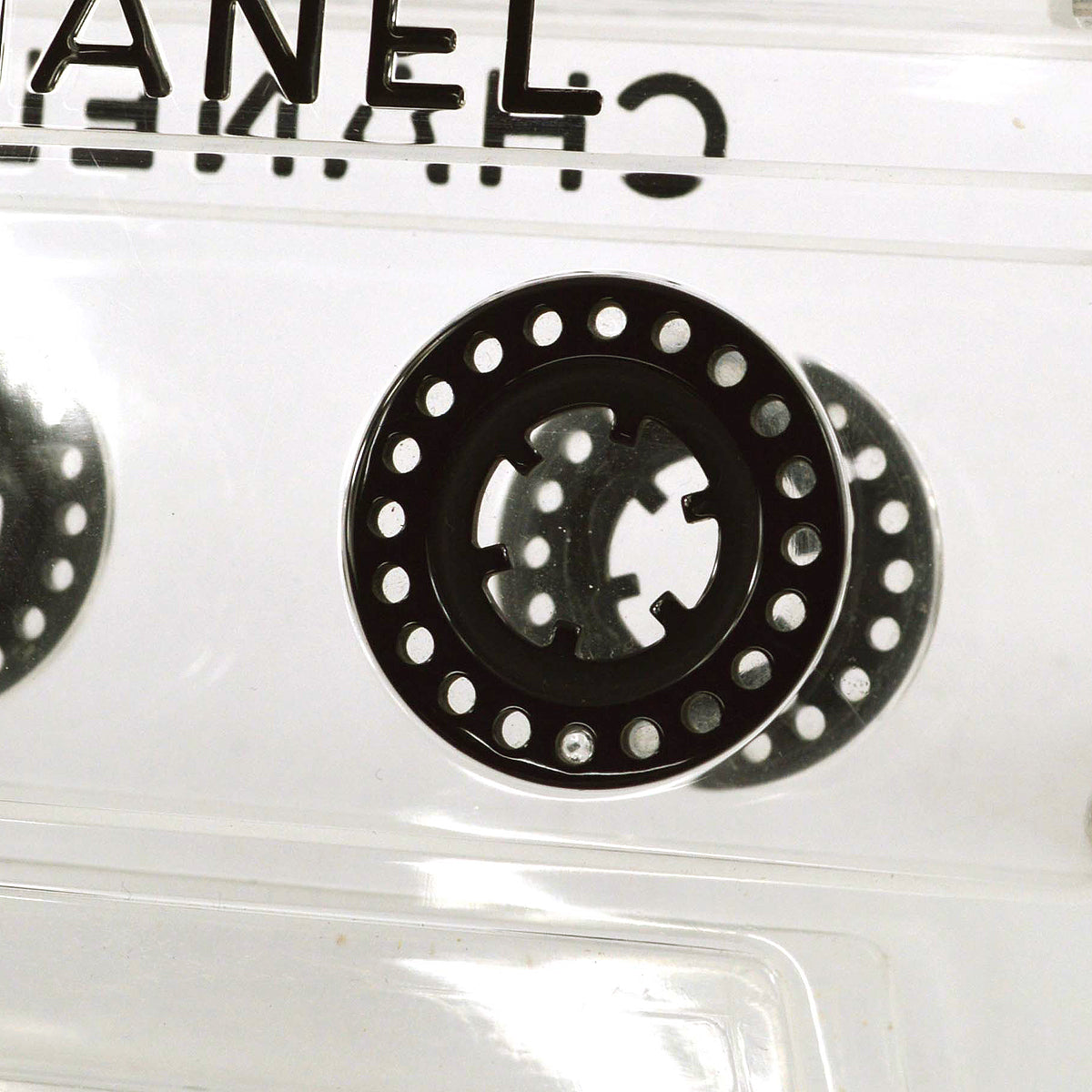Chanel Clear Acrylic Cassette Tape Clutch Bag 04P