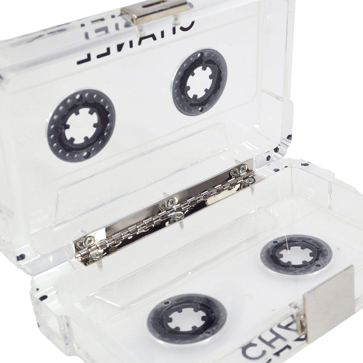 Chanel Clear Acrylic Cassette Tape Clutch Bag 04P