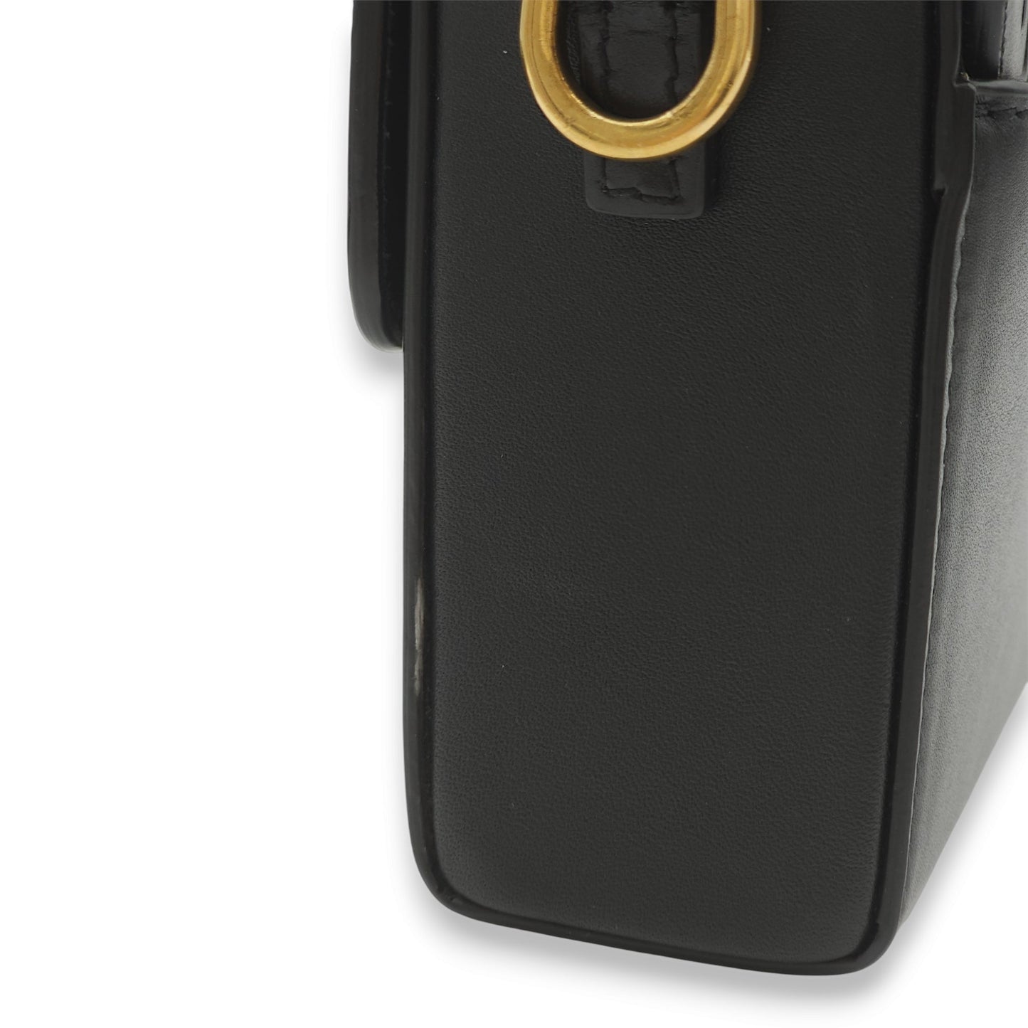 30 Montaigne Box Black Crossbody Bag in Calfskin, Gold hardware